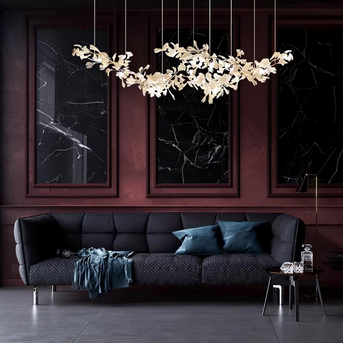 Elorus Double Layer Combination Gingko Chandelier - Blowlighting
