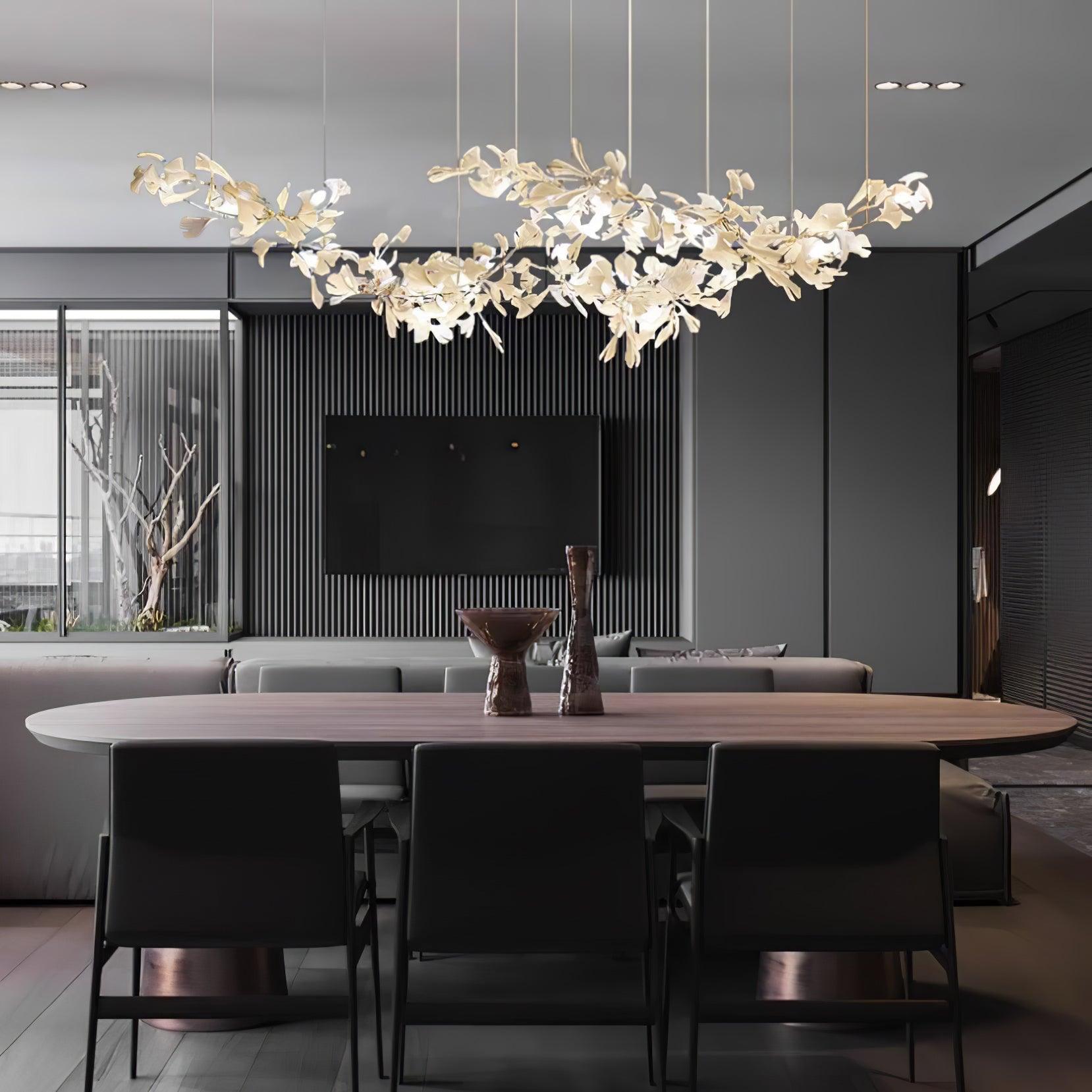 Elorus Double Layer Combination Gingko Chandelier - Blowlighting