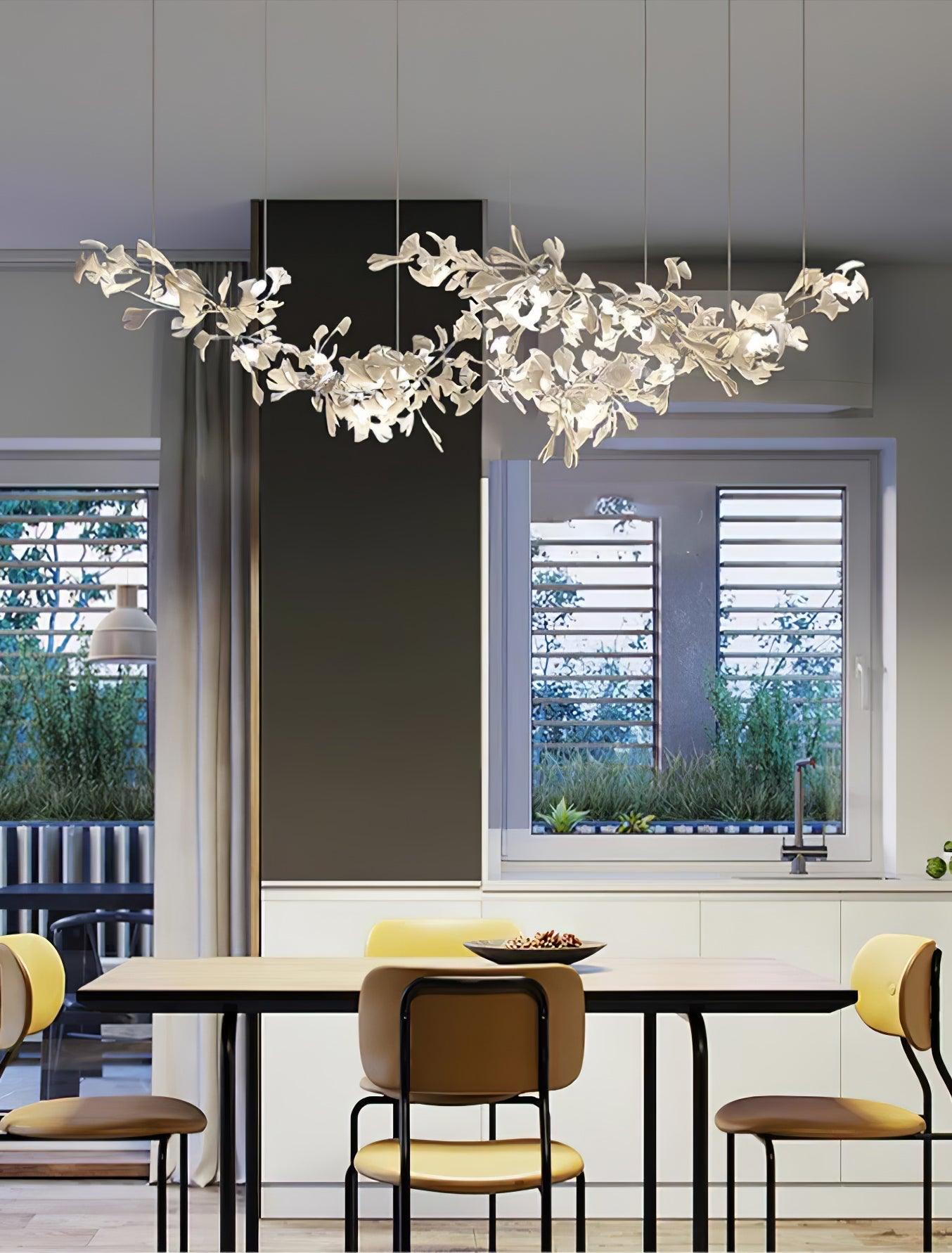 Elorus Double Layer Combination Gingko Chandelier - Blowlighting