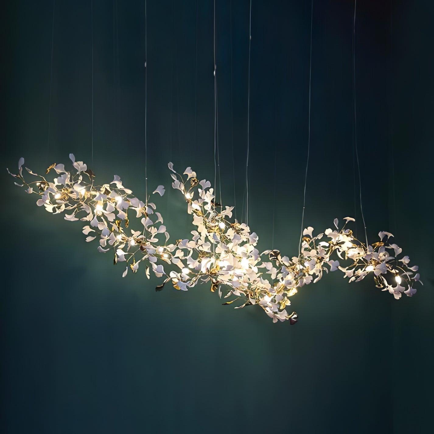 Elorus Double Layer Combination Gingko Chandelier - Blowlighting