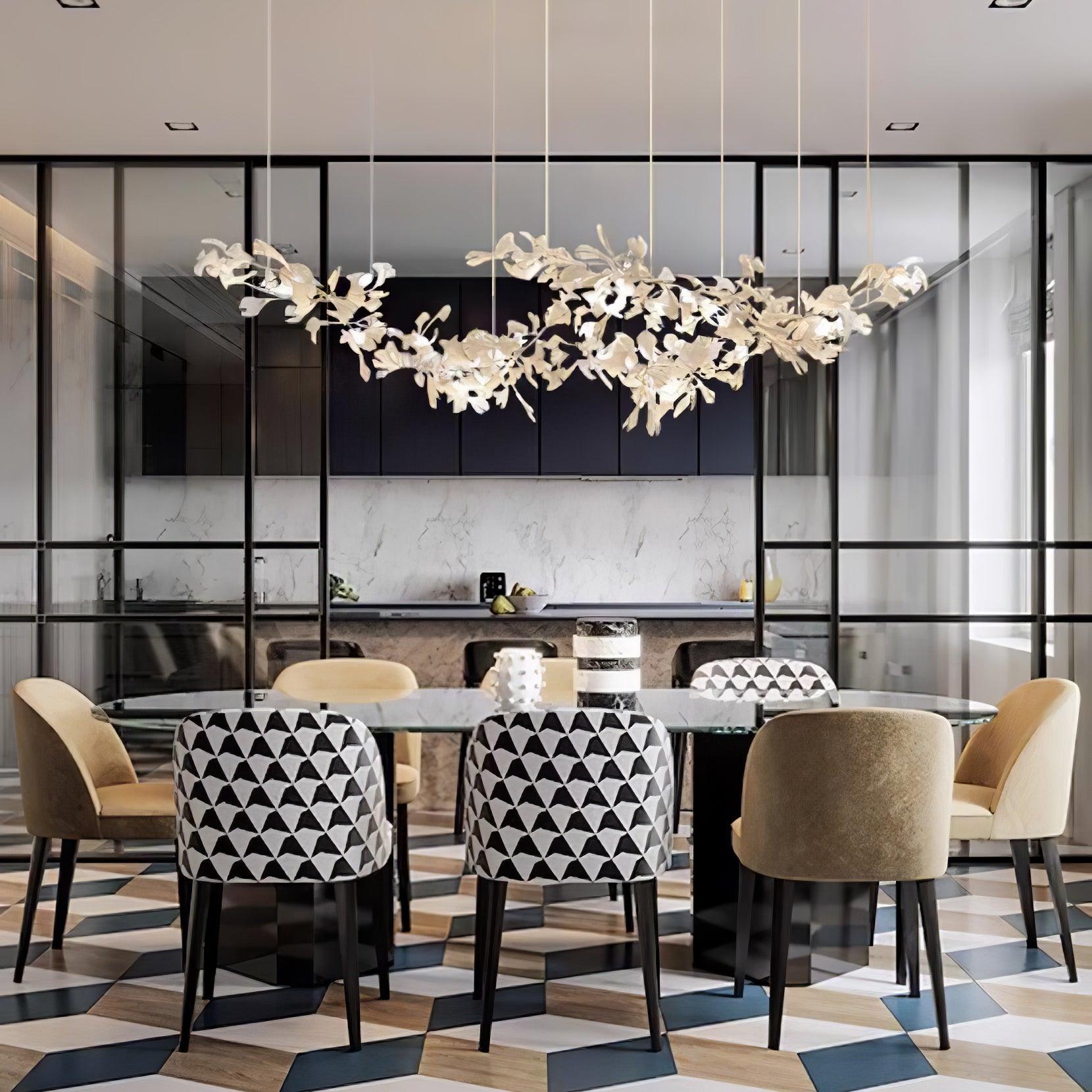 Elorus Double Layer Combination Gingko Chandelier - Blowlighting