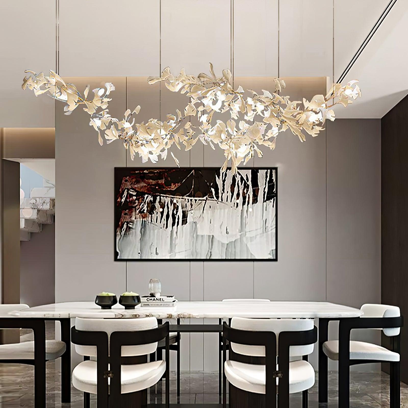 Elorus Double Layer Combination Gingko Chandelier - Blowlighting