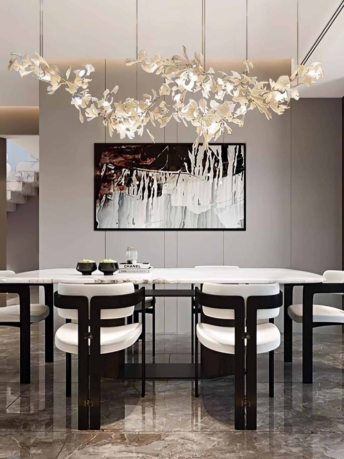 Elorus Double Layer Combination Gingko Chandelier - Blowlighting