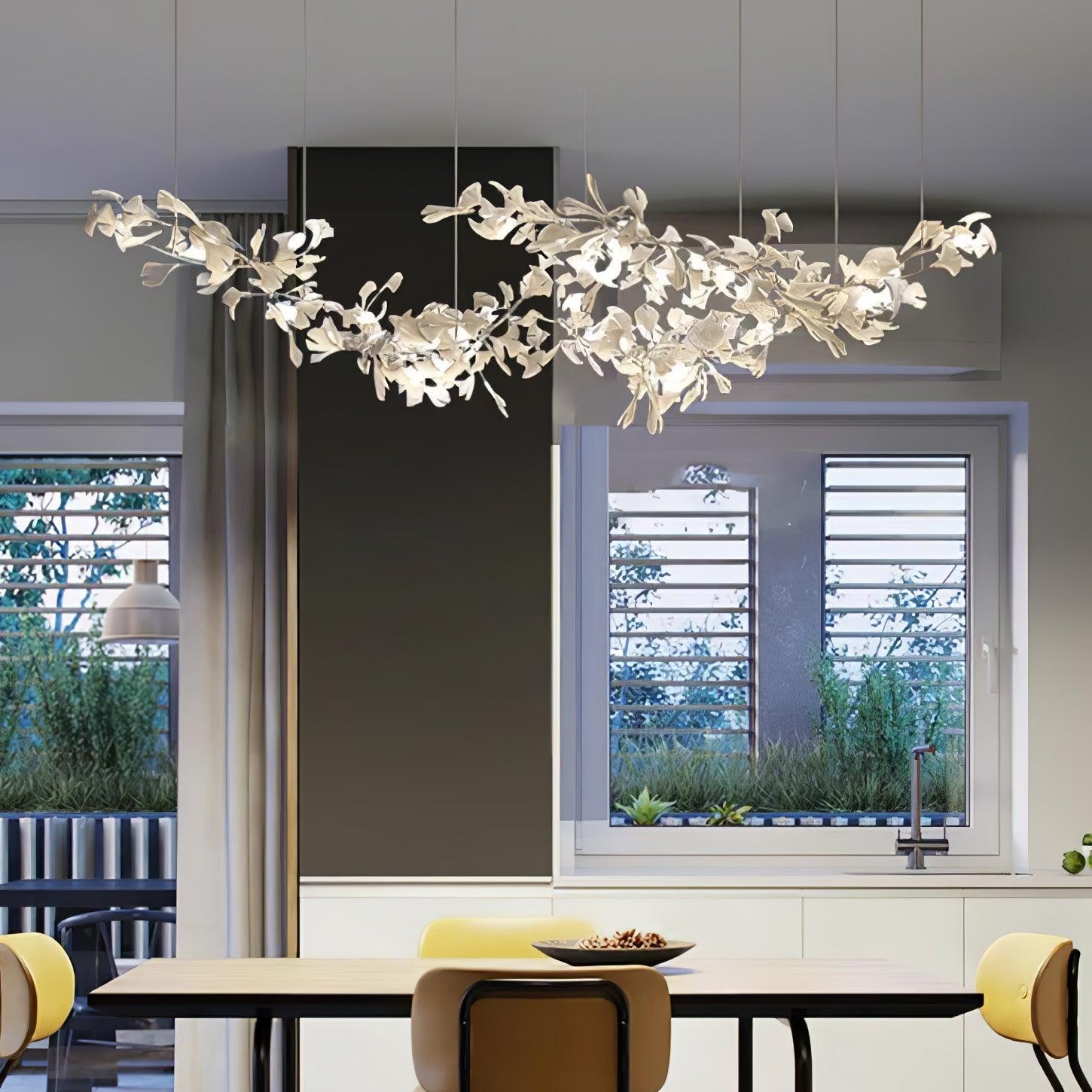 Elorus Double Layer Combination Gingko Chandelier - Blowlighting