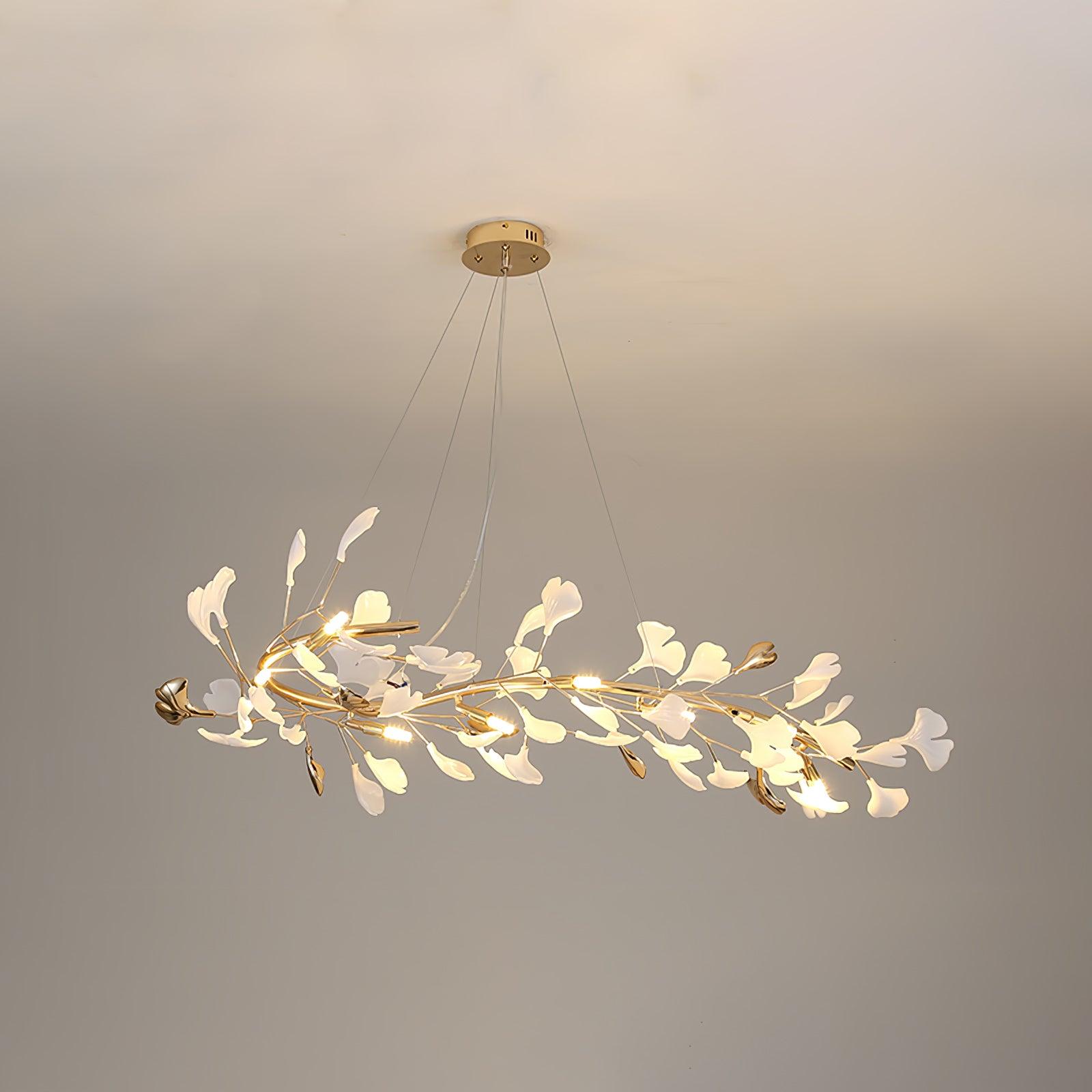 Ovyneth Postmodern Luxury Gingko Metal Ceramics Chandelier - Blowlighting