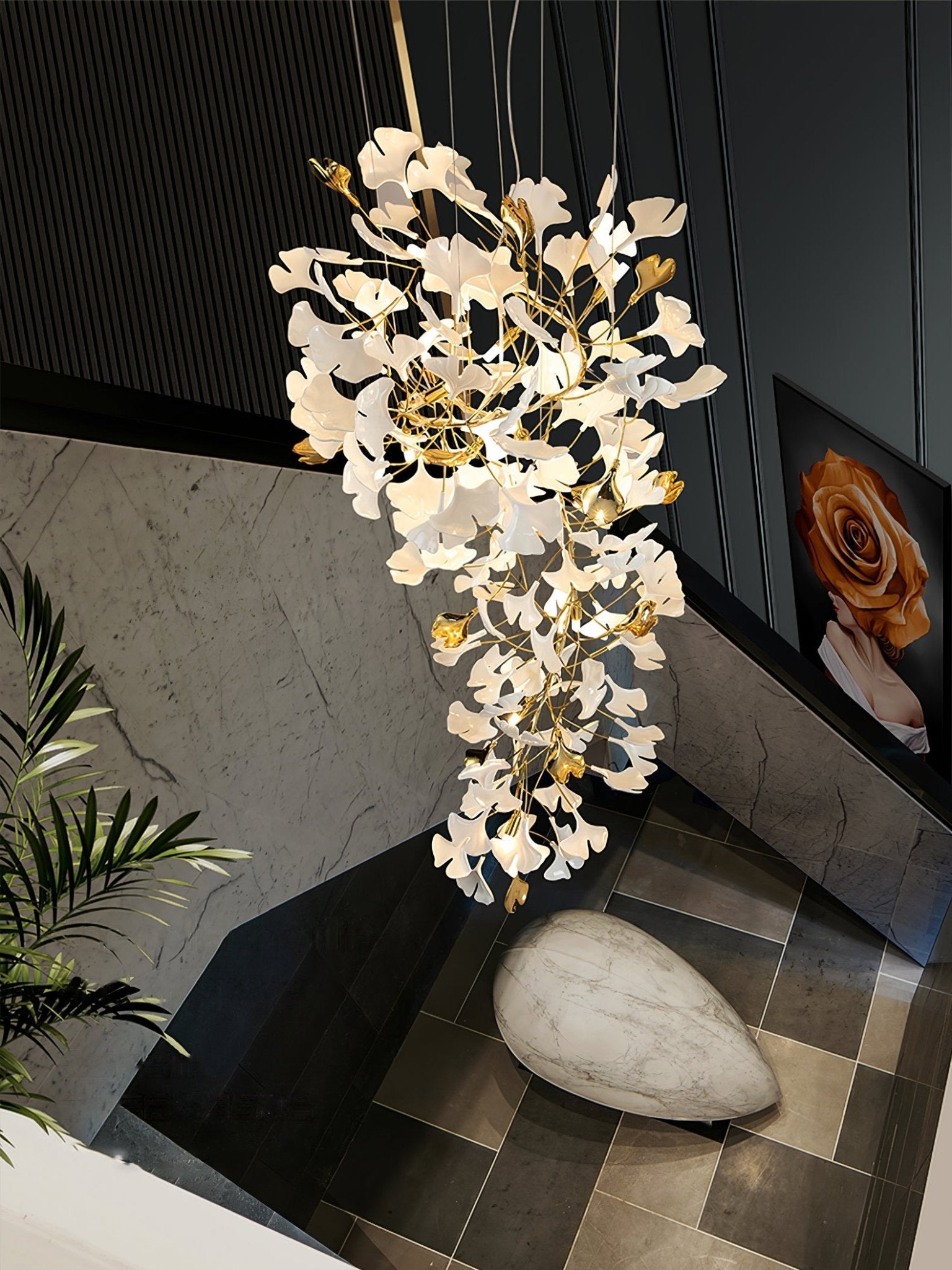 Ilvyniel Gingko Chandelier - Blowlighting