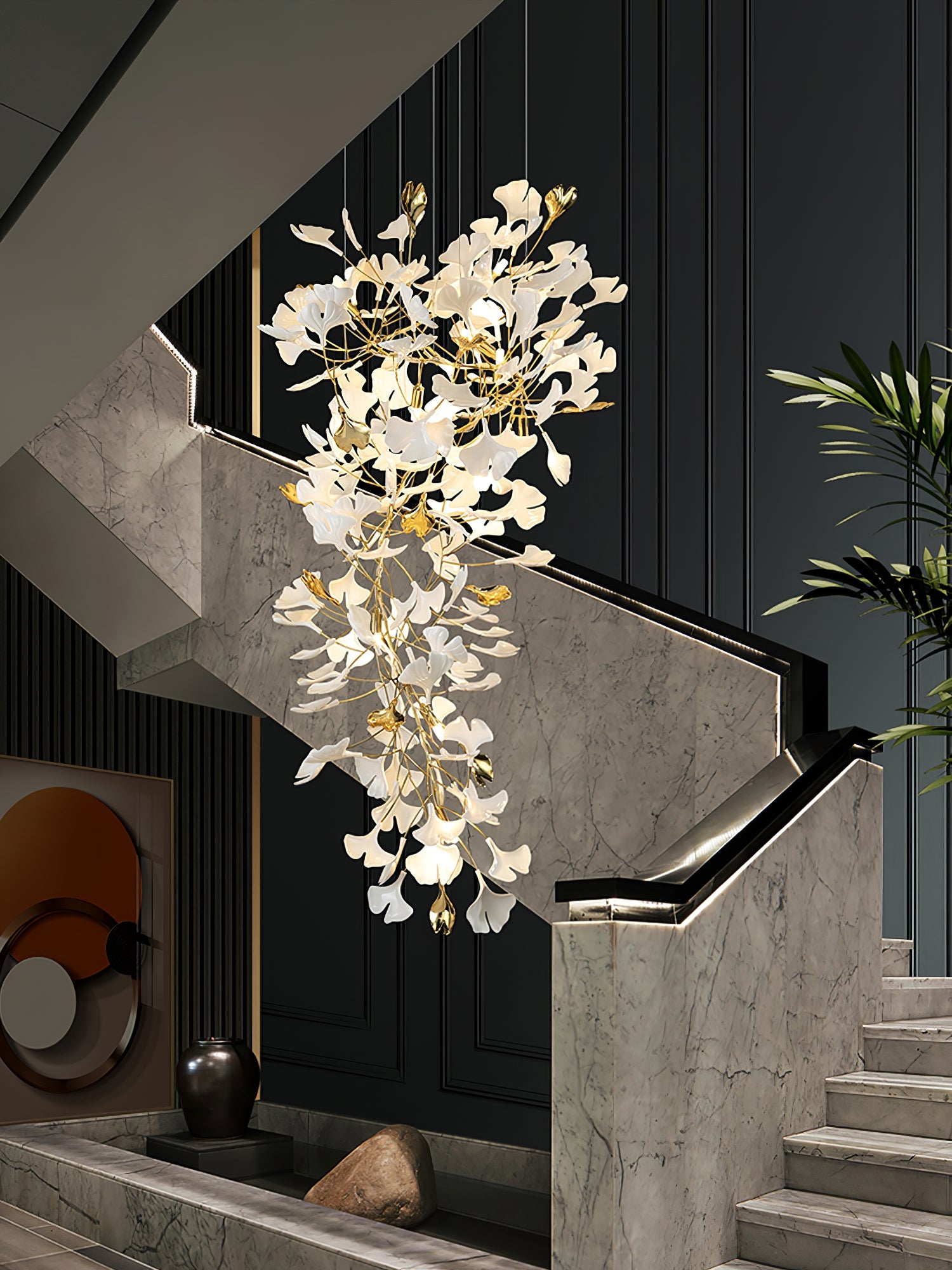 Ilvyniel Gingko Chandelier - Blowlighting