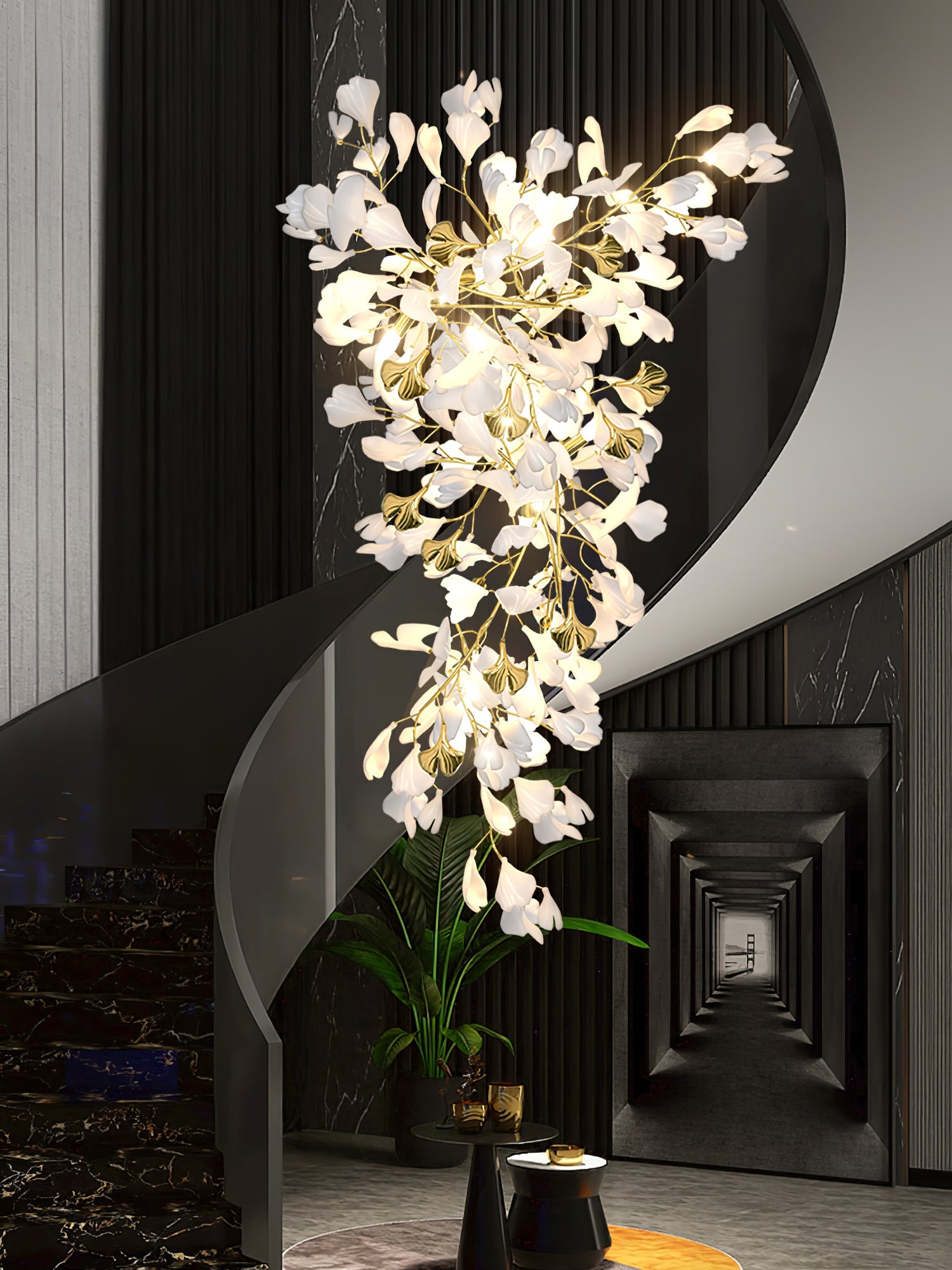 Ilvyniel Gingko Chandelier - Blowlighting