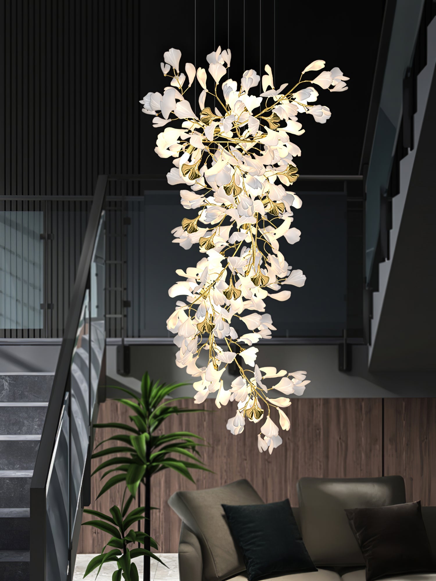 Ilvyniel Gingko Chandelier - Blowlighting