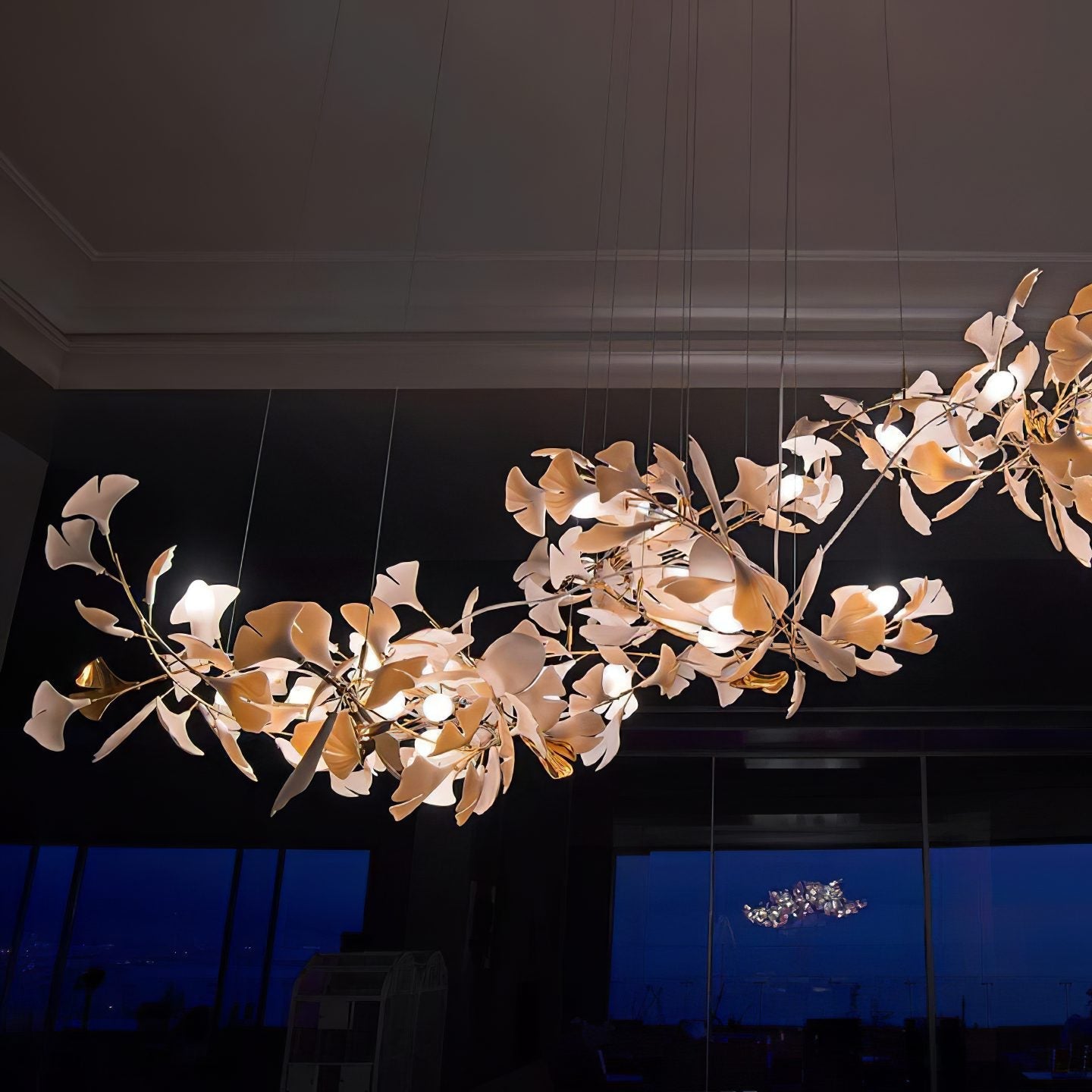 Eurzoris Gingko Metal Leaf Chandelier - Blowlighting