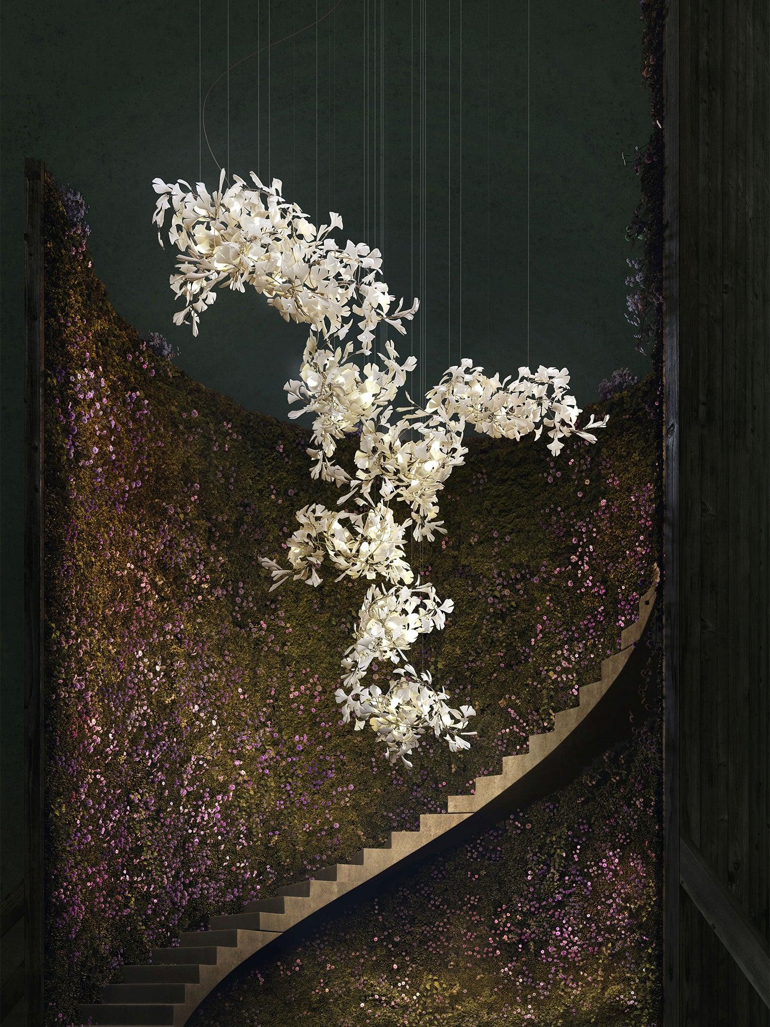 Gingko Chandelier F - Blowlighting