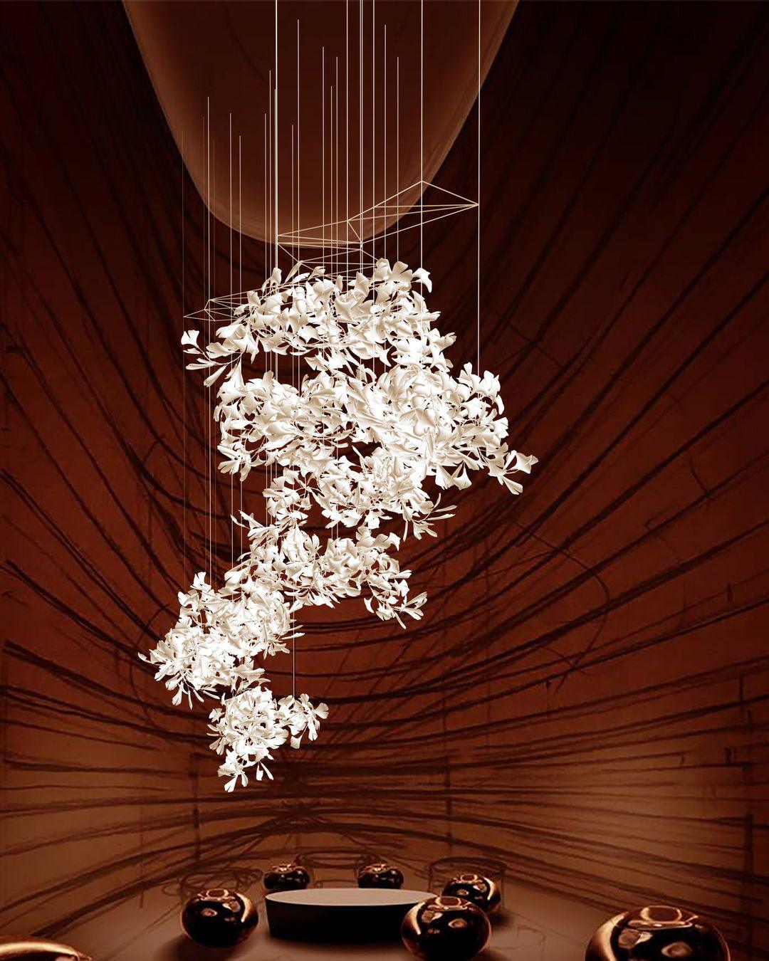 Gingko Chandelier F - Blowlighting