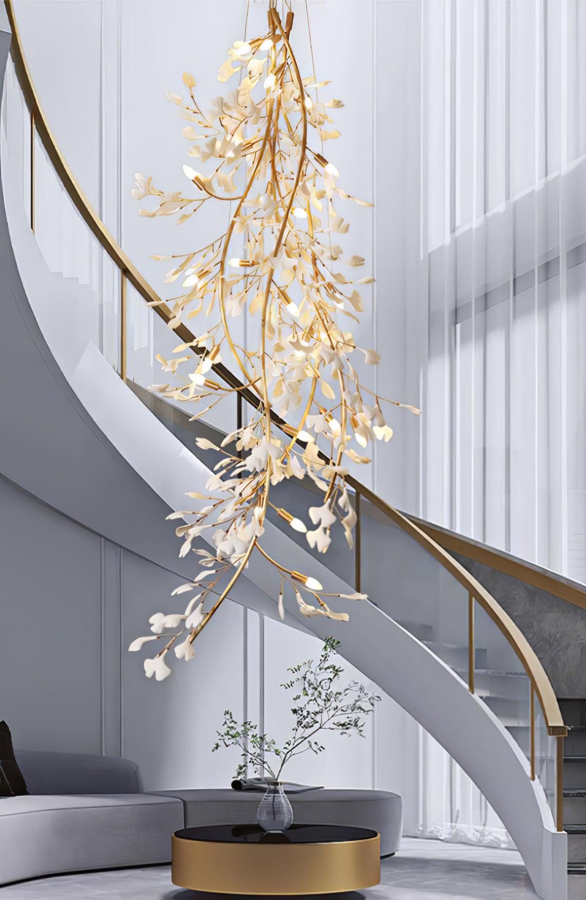 Ivmarel Gingko Long Branch Ceramics Chandelier - Blowlighting