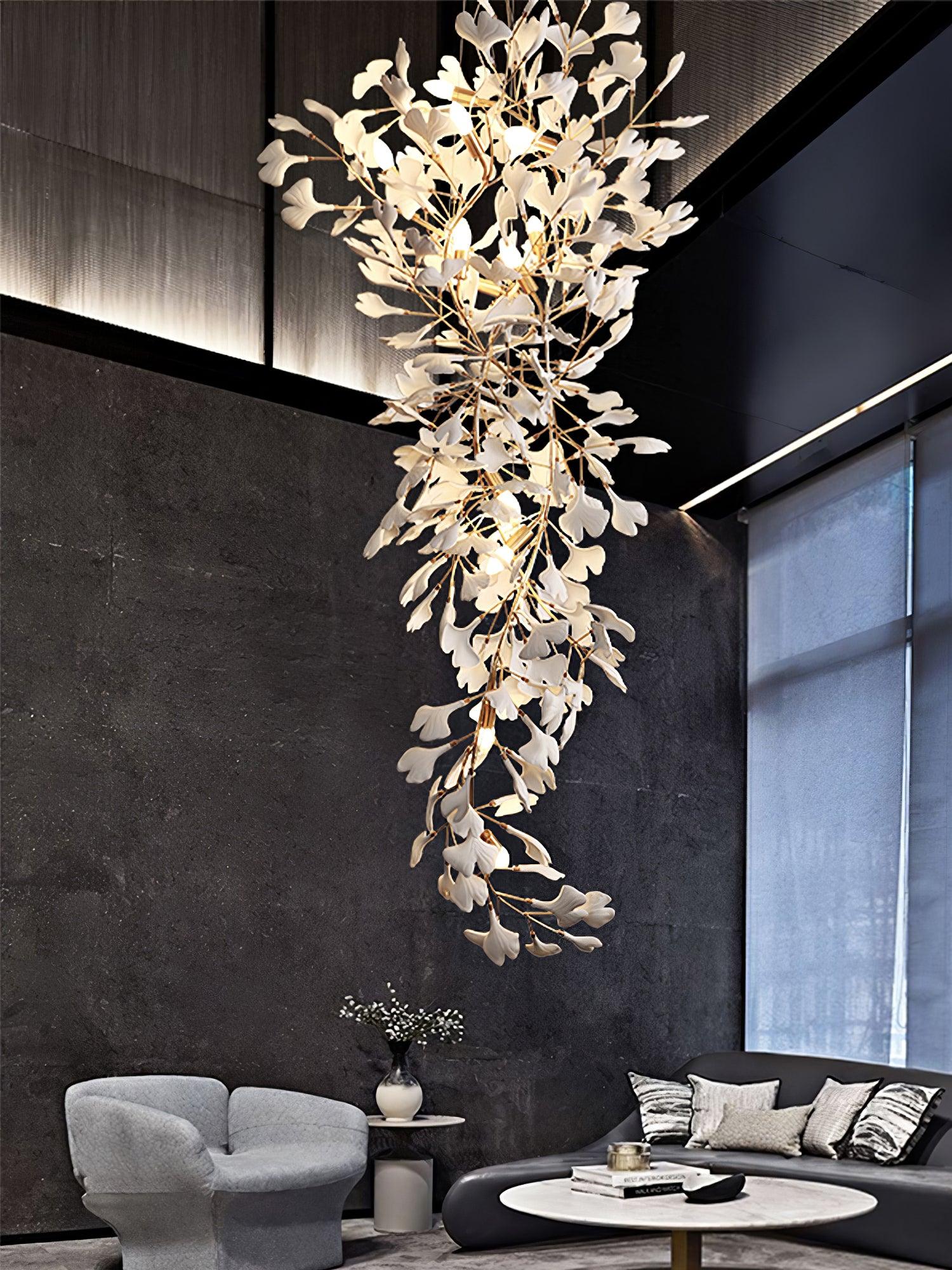 Ivmarel Gingko Long Branch Ceramics Chandelier - Blowlighting