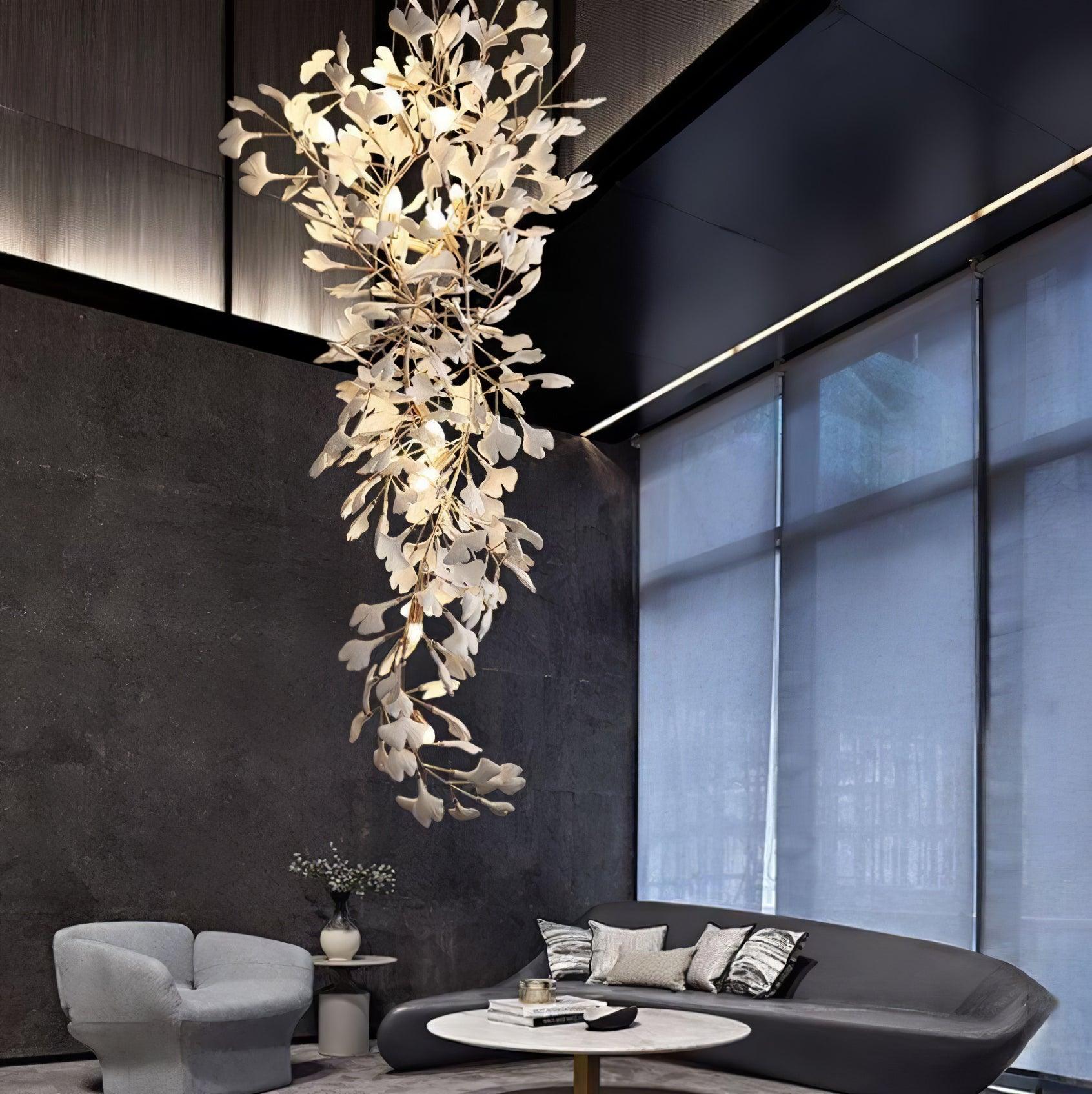 Ivmarel Gingko Long Branch Ceramics Chandelier - Blowlighting