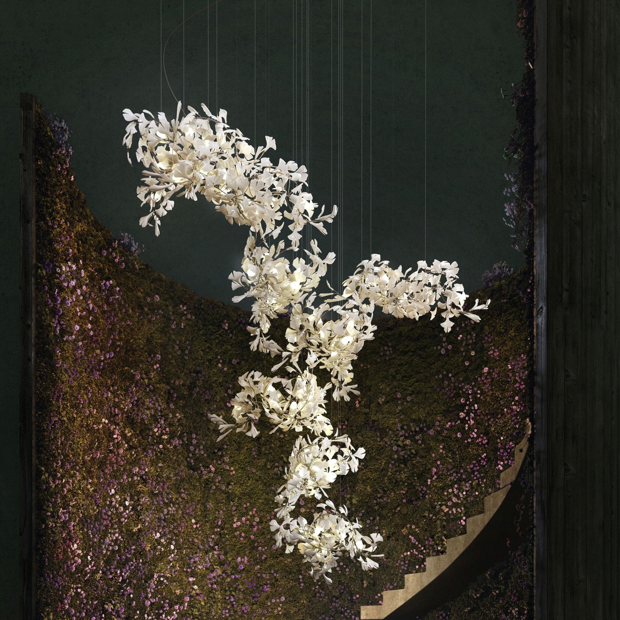 Alvenan Gingko Ceramic Combination Chandelier - Blowlighting