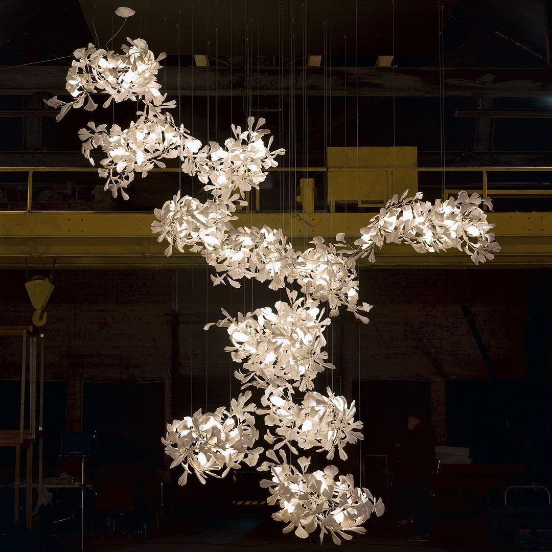 Alvenan Gingko Ceramic Combination Chandelier - Blowlighting
