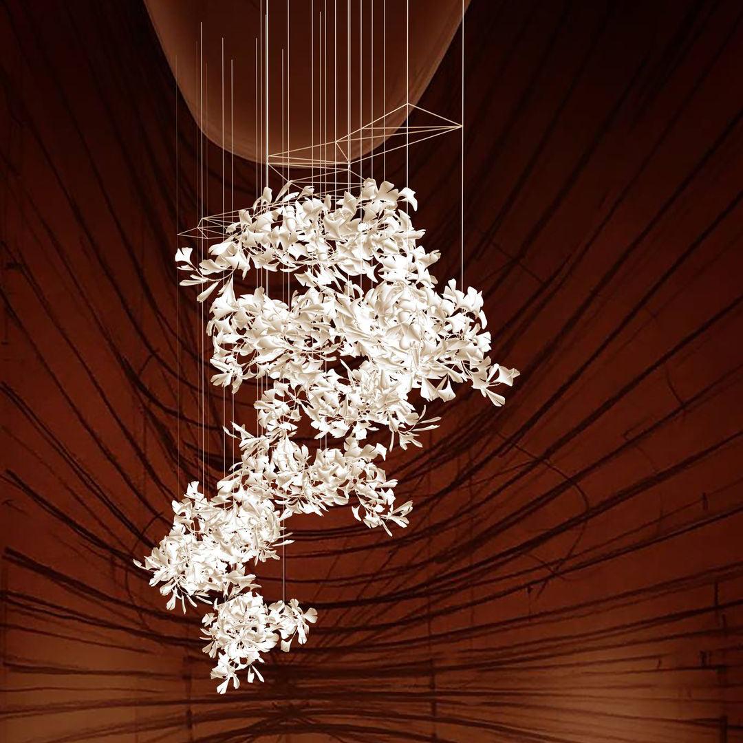 Alvenan Gingko Ceramic Combination Chandelier - Blowlighting