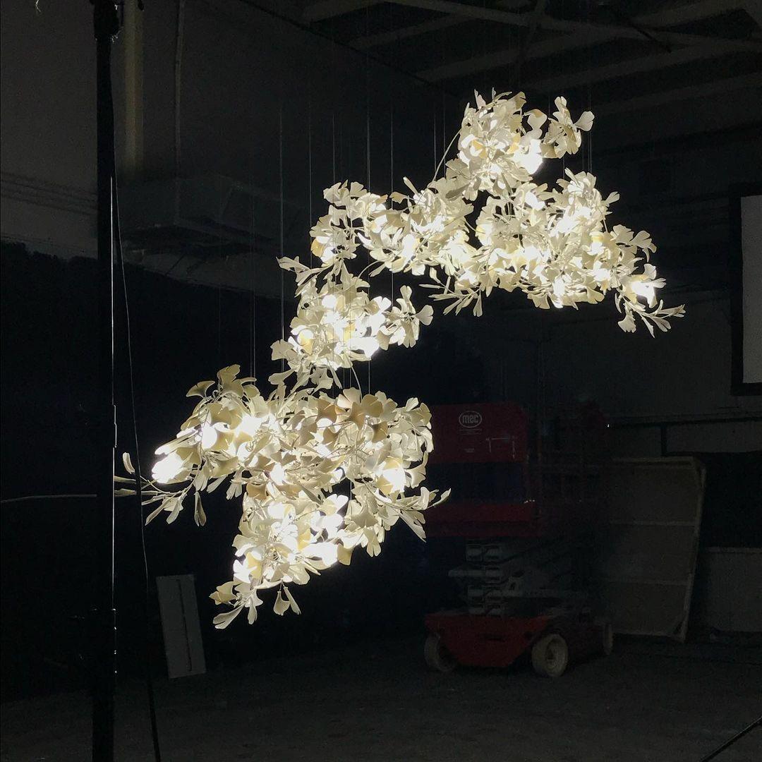 Alvenan Gingko Ceramic Combination Chandelier - Blowlighting