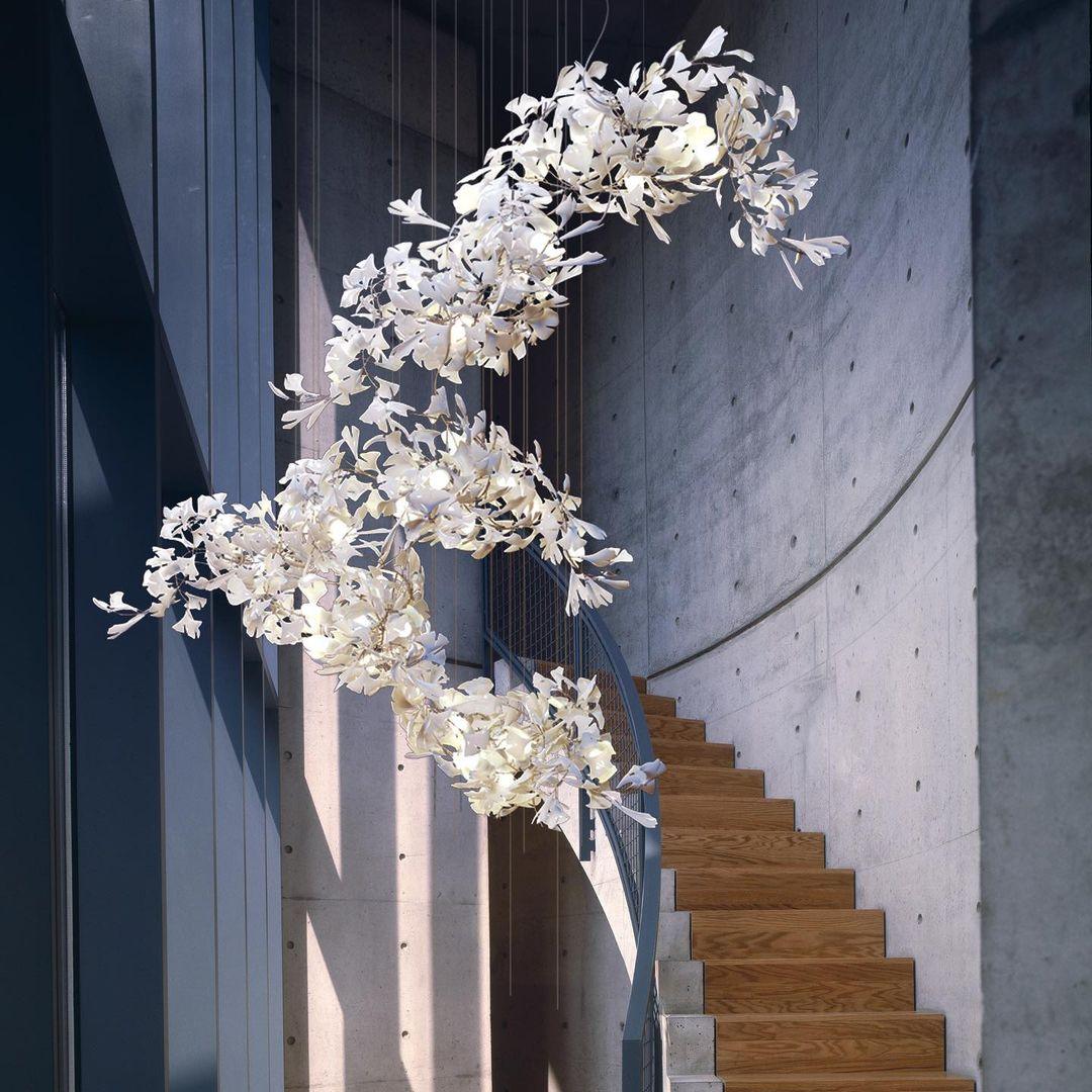 Alvenan Gingko Ceramic Combination Chandelier - Blowlighting