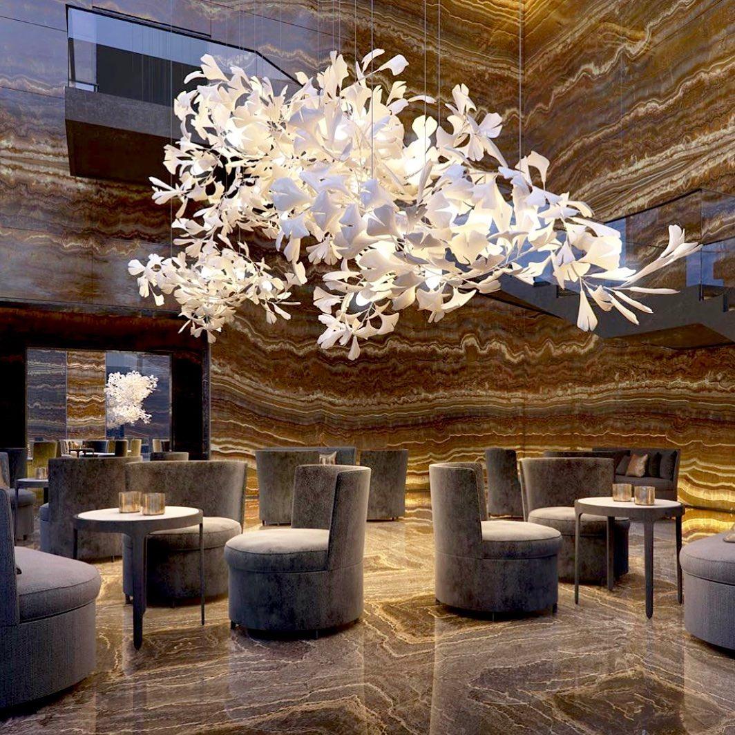 Gingko Chandelier B - Blowlighting