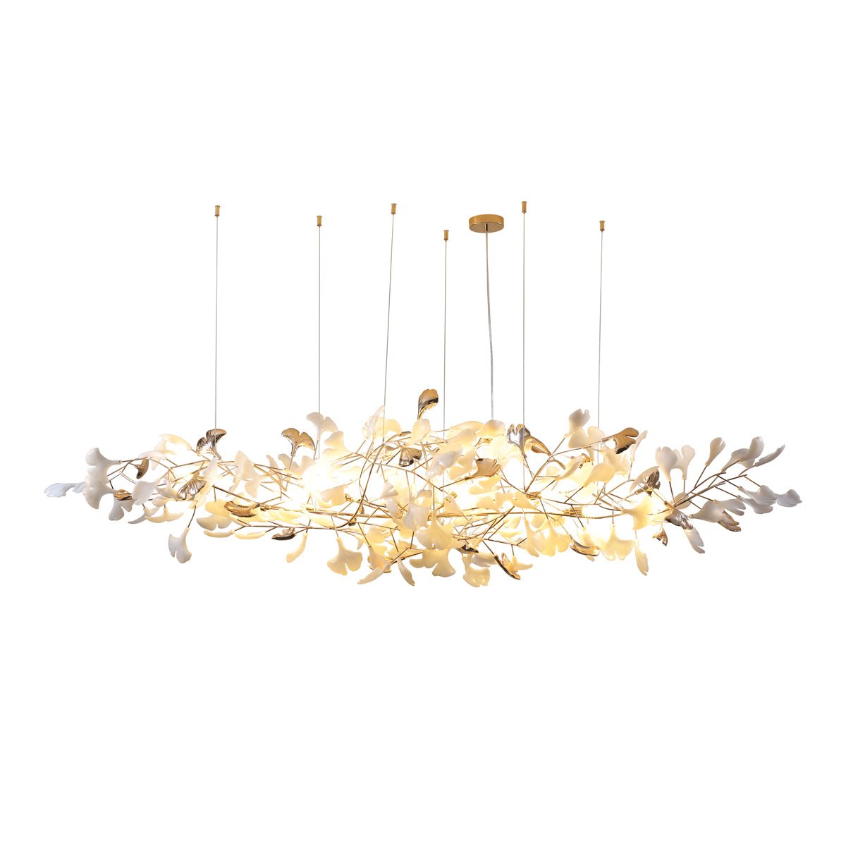 Unoryra Postmodern Luxury Ginkgo Cloud Ceramics Metal Chandelier - Blowlighting