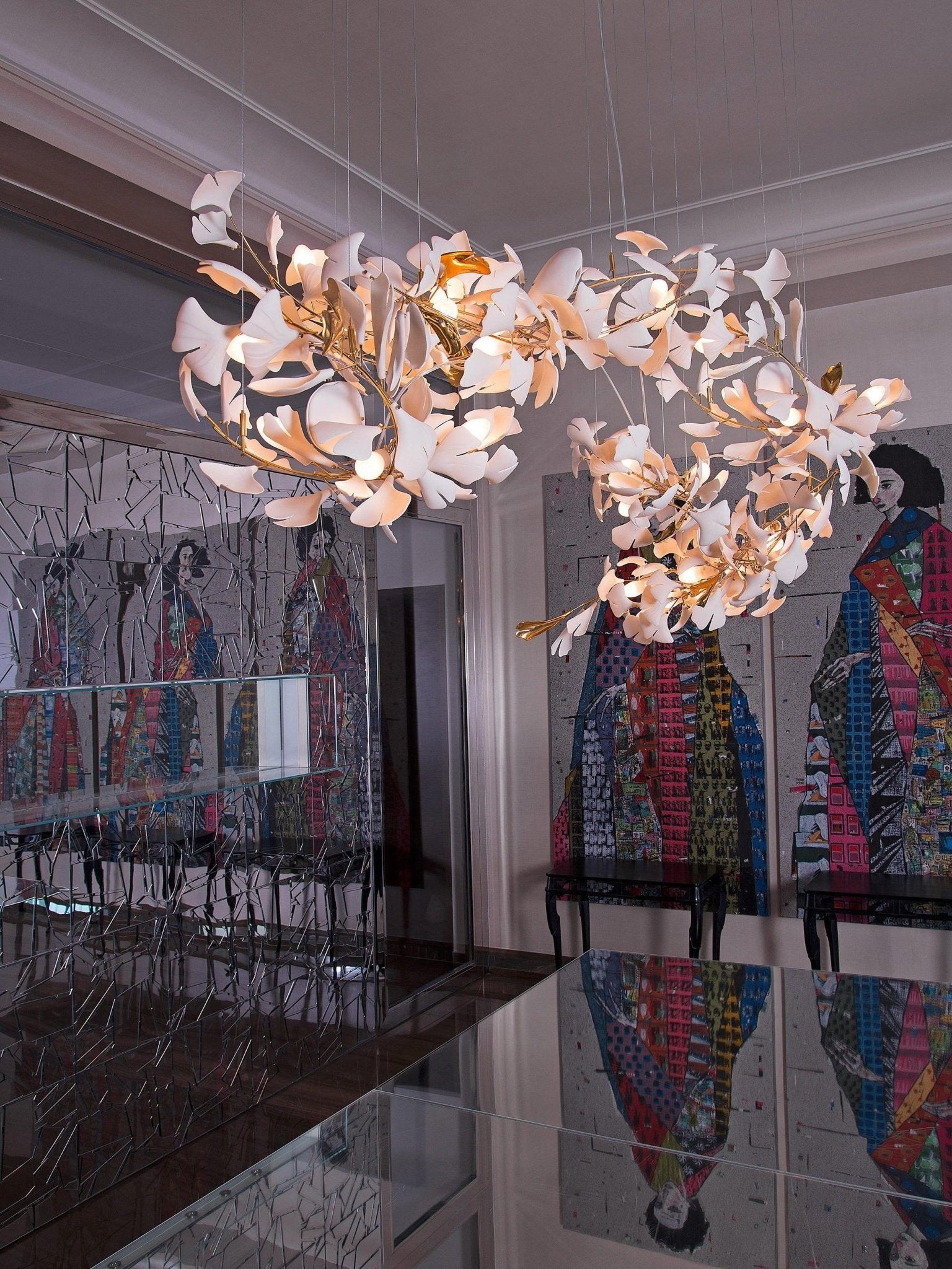 Gingko Chandelier E - Blowlighting
