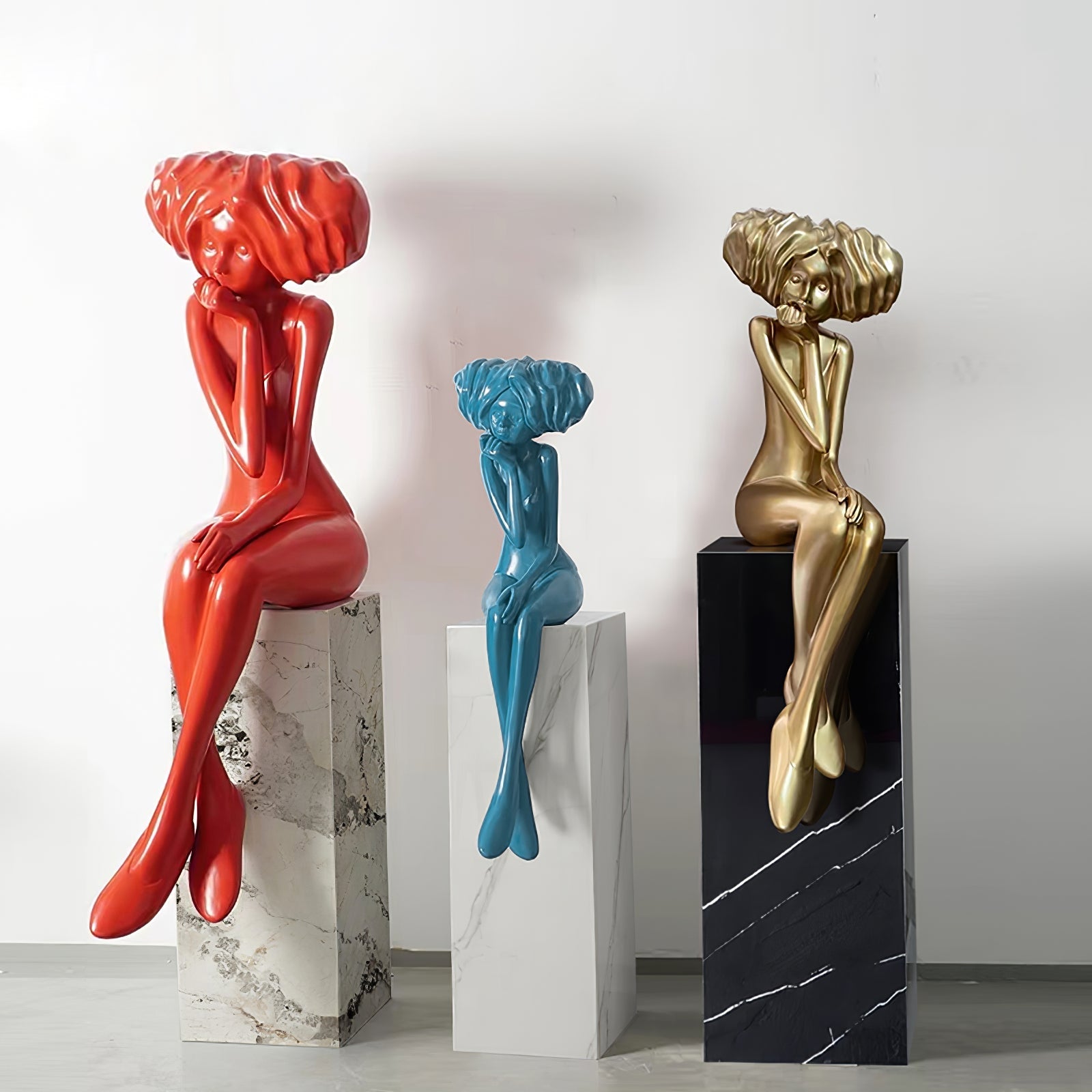 Girl Meditate Sculpture Ornaments - Blowlighting