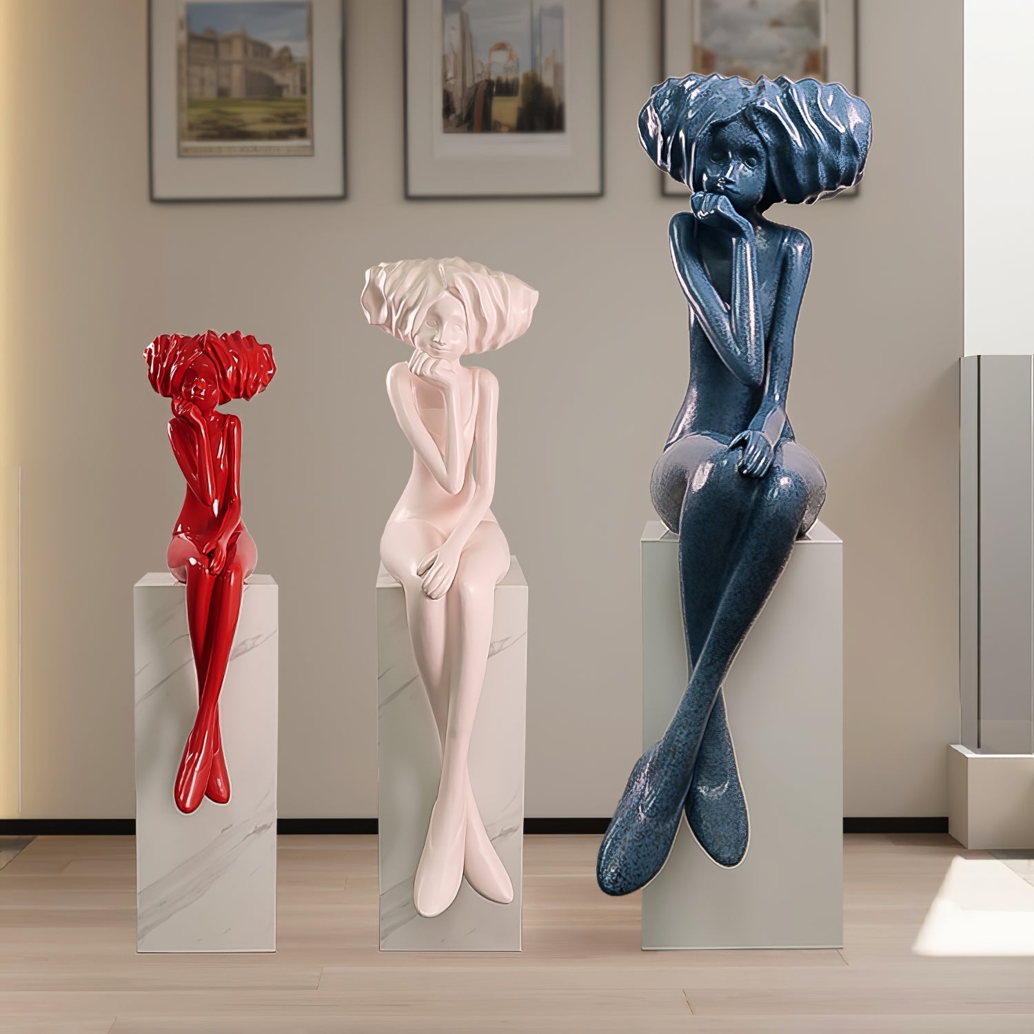Girl Meditate Sculpture Ornaments - Blowlighting