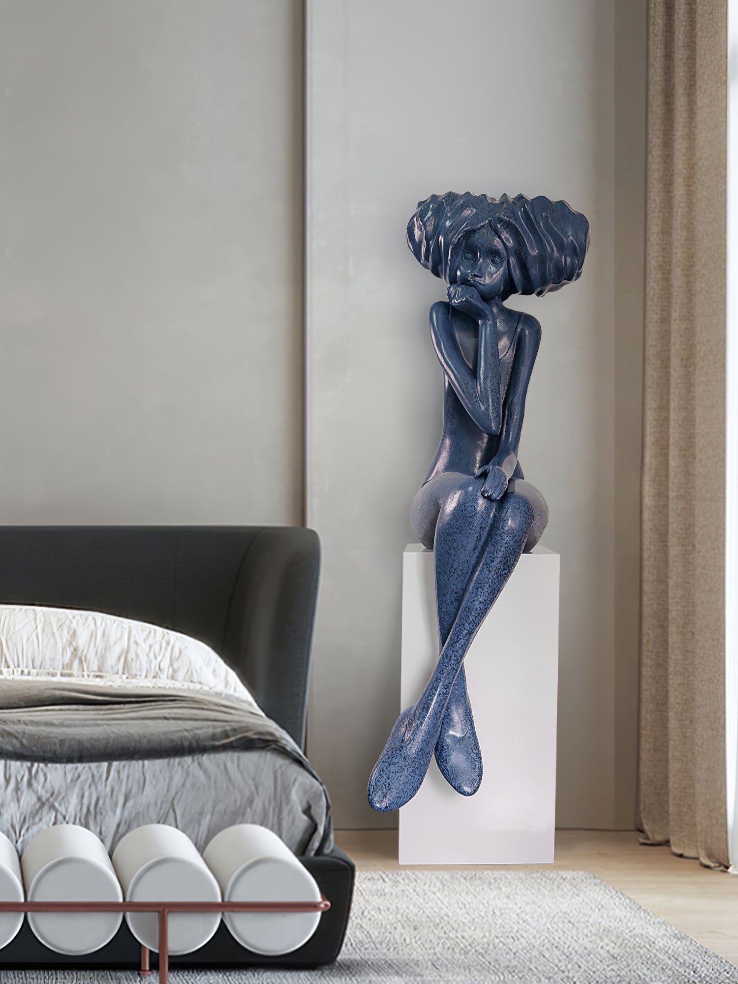 Girl Meditate Sculpture Ornaments - Blowlighting