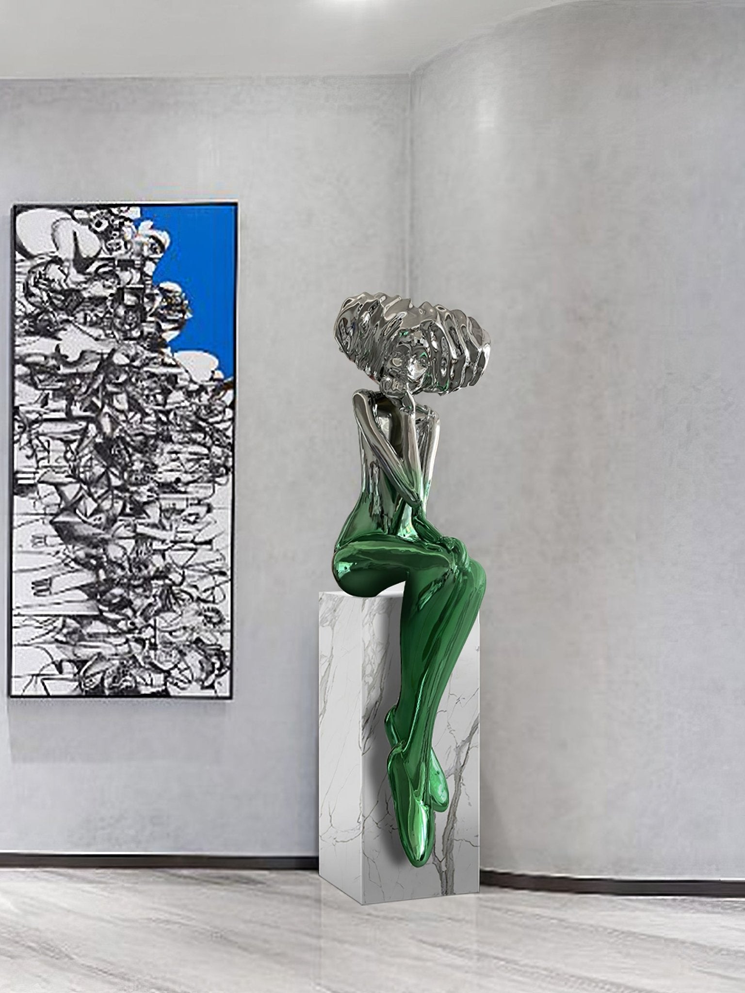 Girl Meditate Sculpture Ornaments - Blowlighting