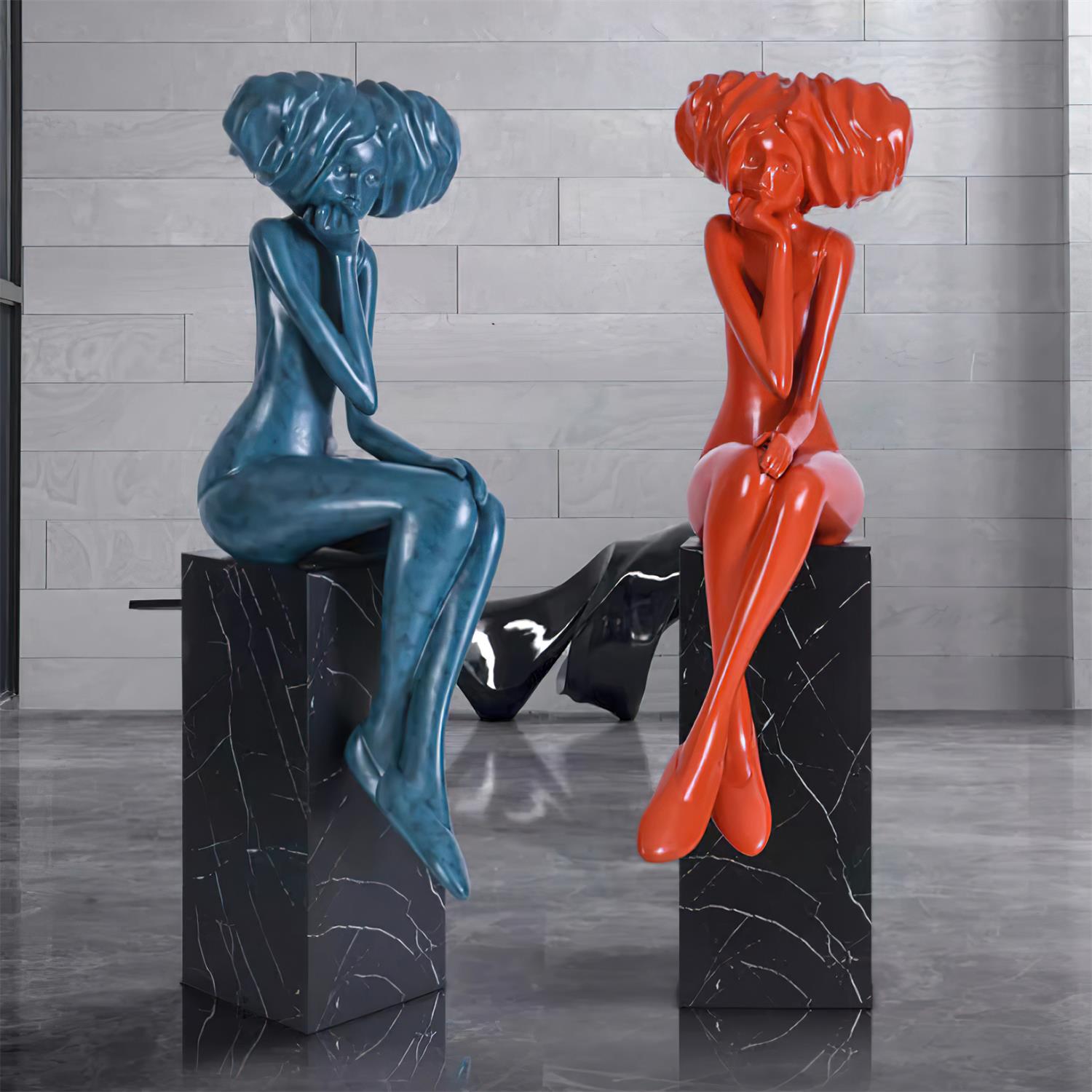 Girl Meditate Sculpture Ornaments - Blowlighting