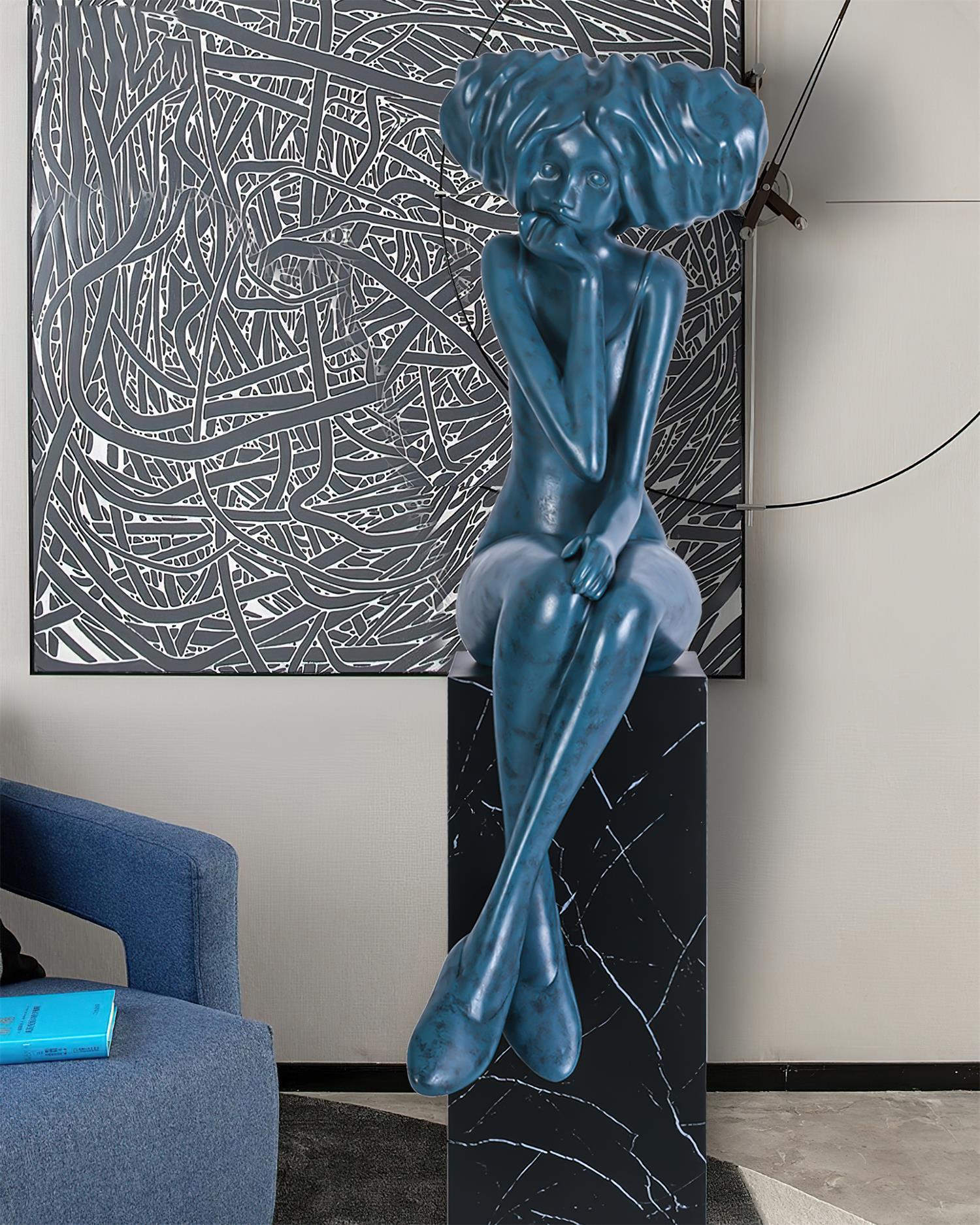 Girl Meditate Sculpture Ornaments - Blowlighting
