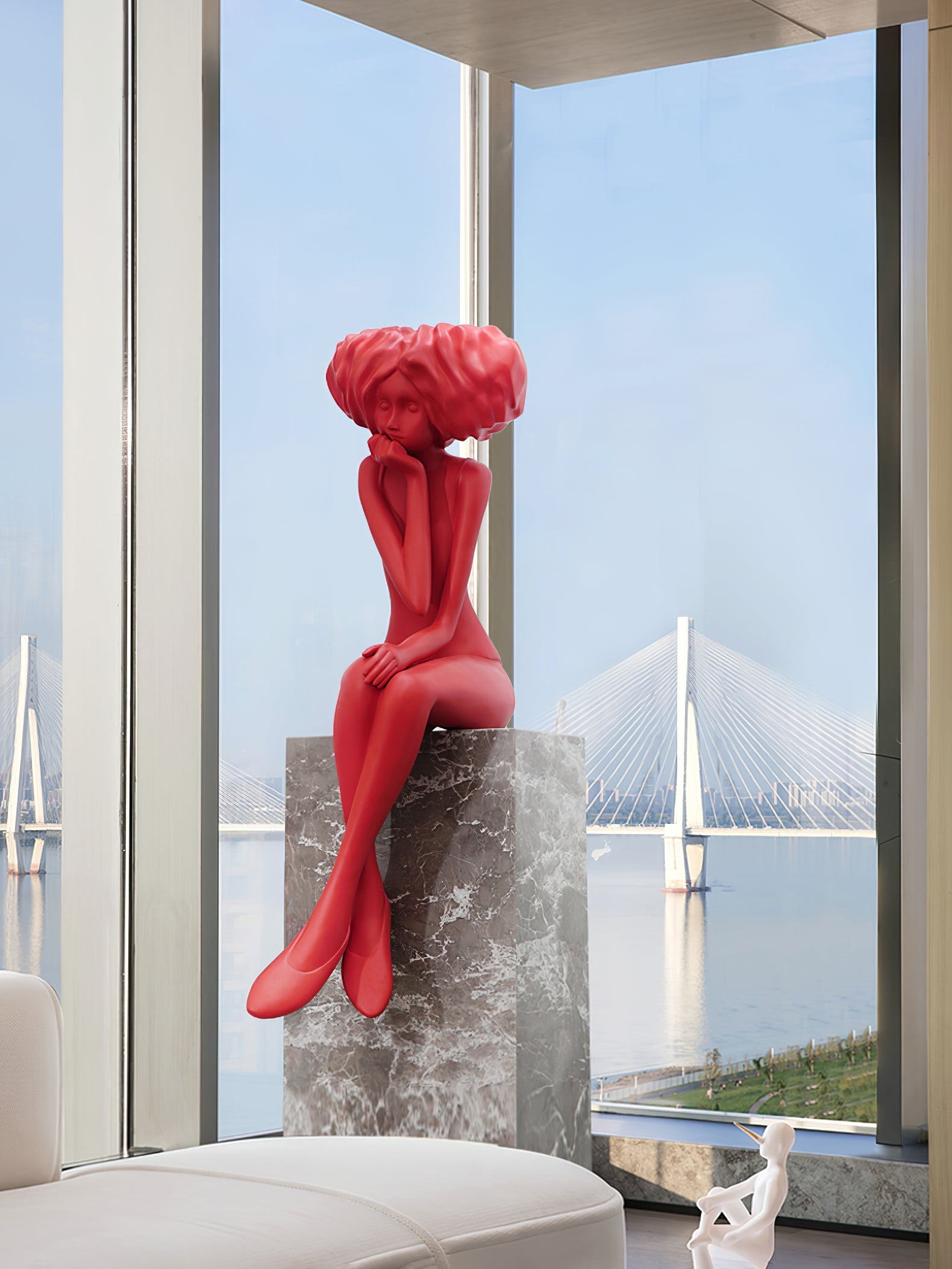 Girl Meditate Sculpture Ornaments - Blowlighting
