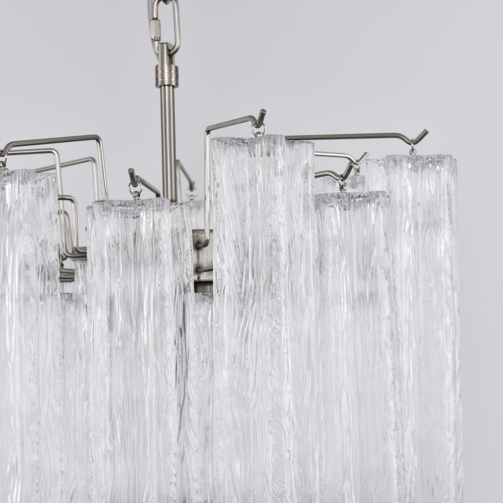 Aurora Chandelier Clear Murano Glass Tube Tiered Modern - Blowlighting