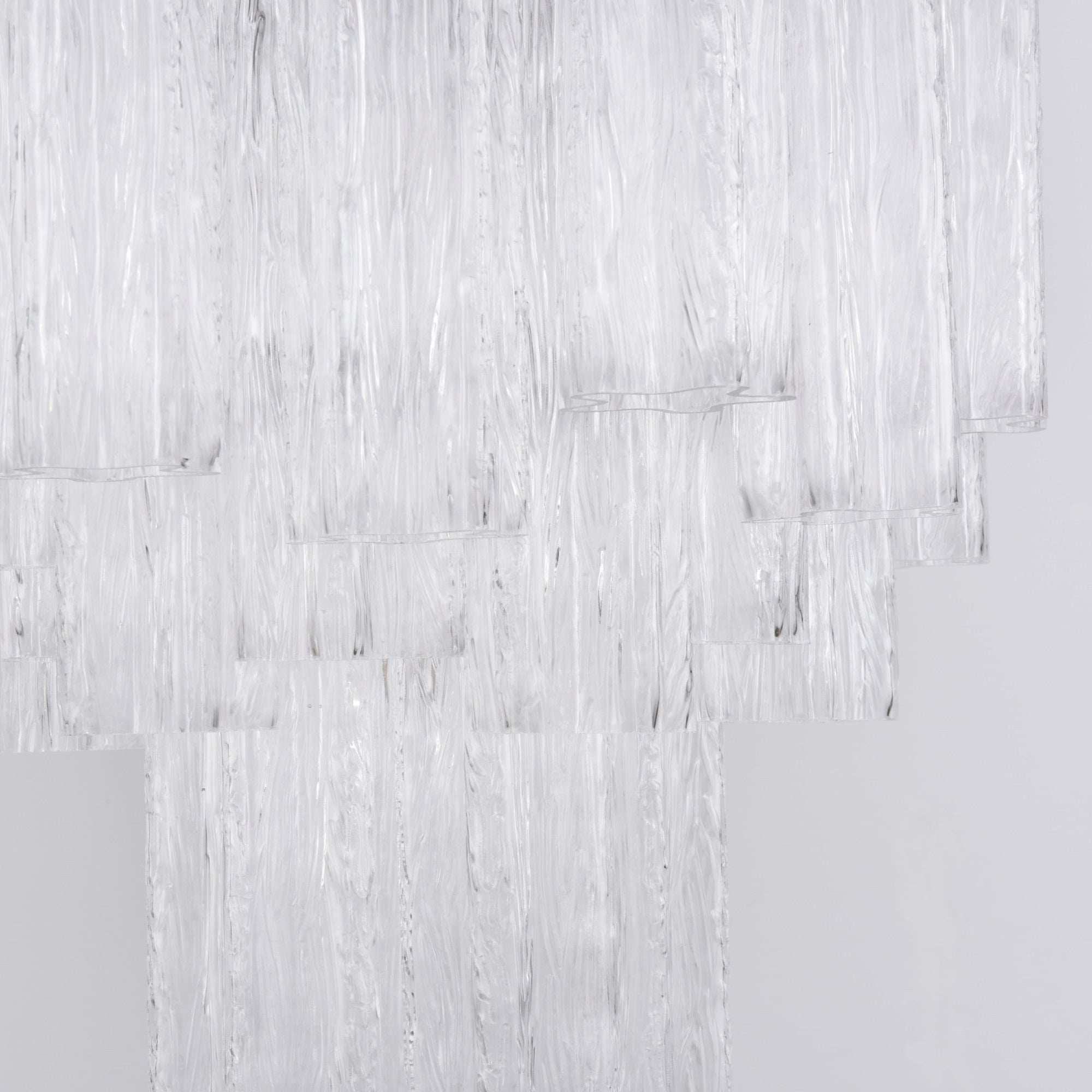 Aurora Chandelier Clear Murano Glass Tube Tiered Modern - Blowlighting
