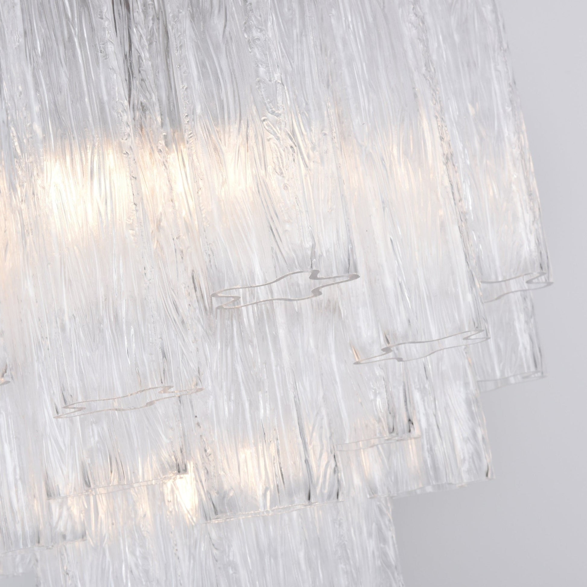 Aurora Chandelier Clear Murano Glass Tube Tiered Modern - Blowlighting