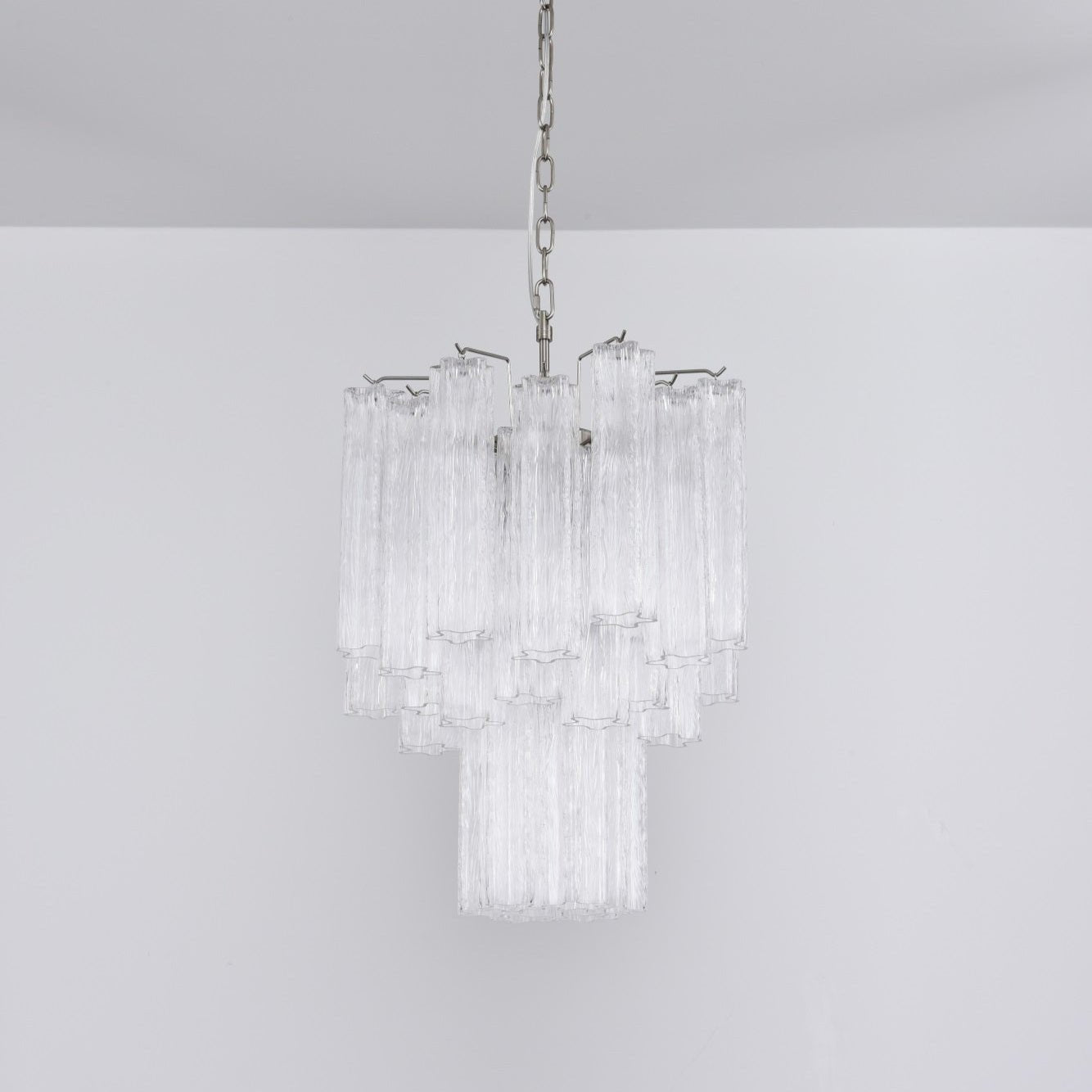 Aurora Chandelier Clear Murano Glass Tube Tiered Modern - Blowlighting