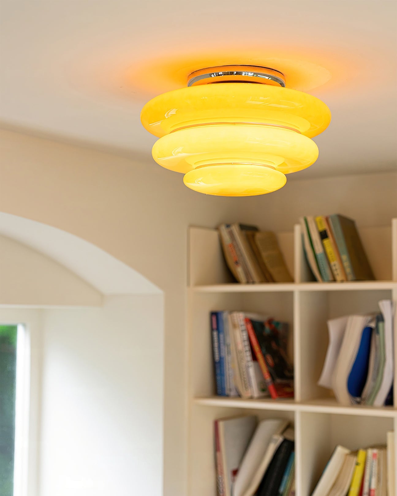 Gispen Orange Modern Glass Ceiling Light