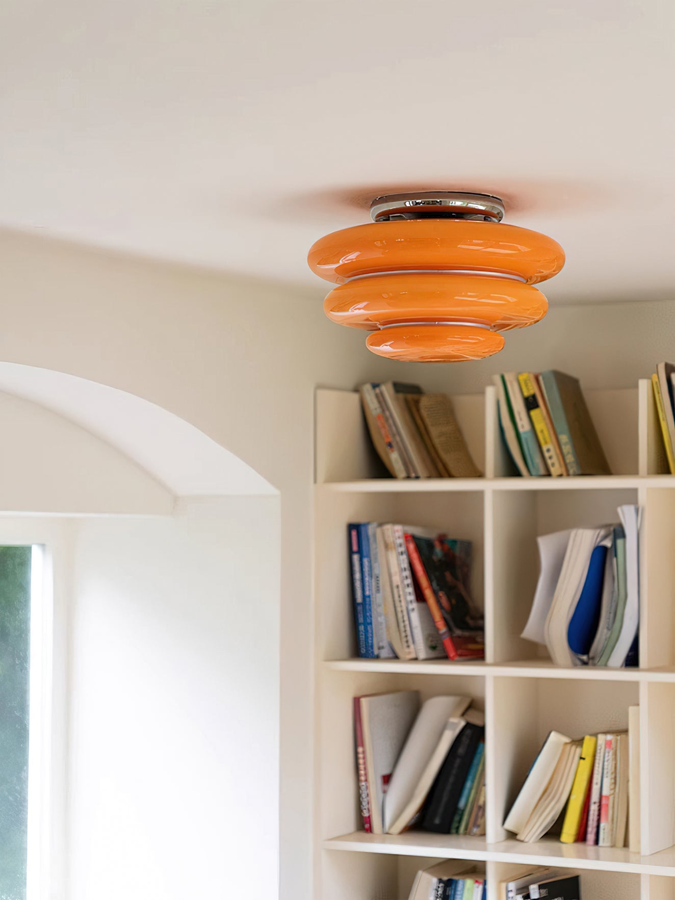 Gispen Orange Modern Glass Ceiling Light