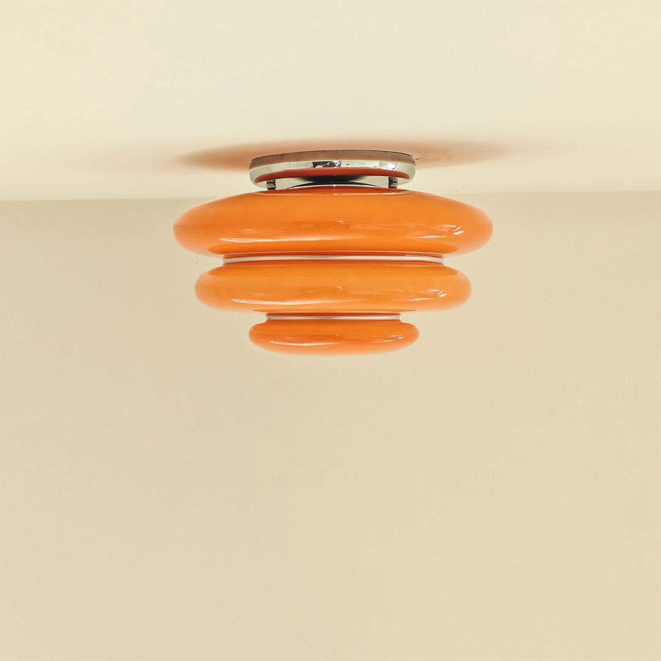 Gispen Orange Modern Glass Ceiling Light