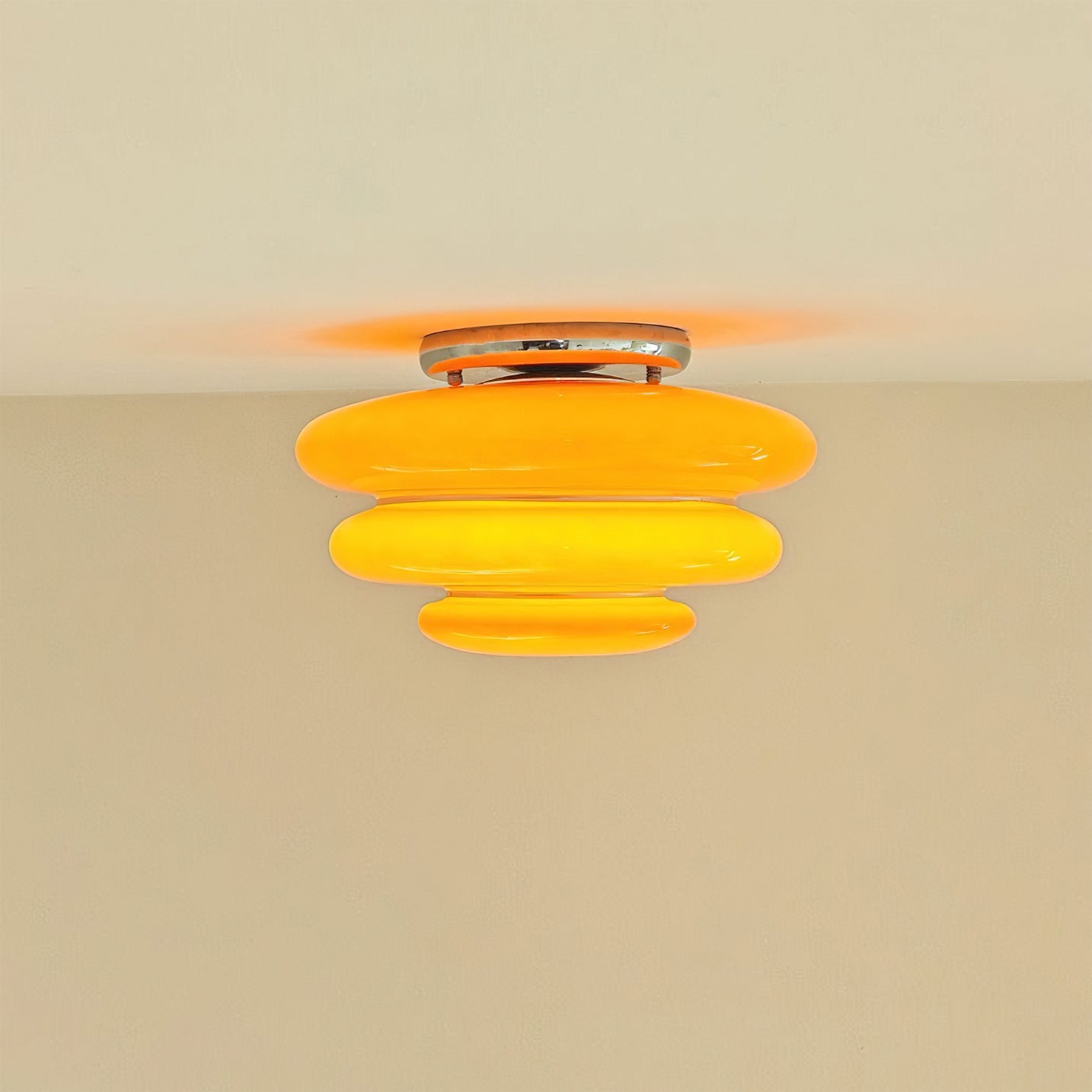 Gispen Orange Modern Glass Ceiling Light