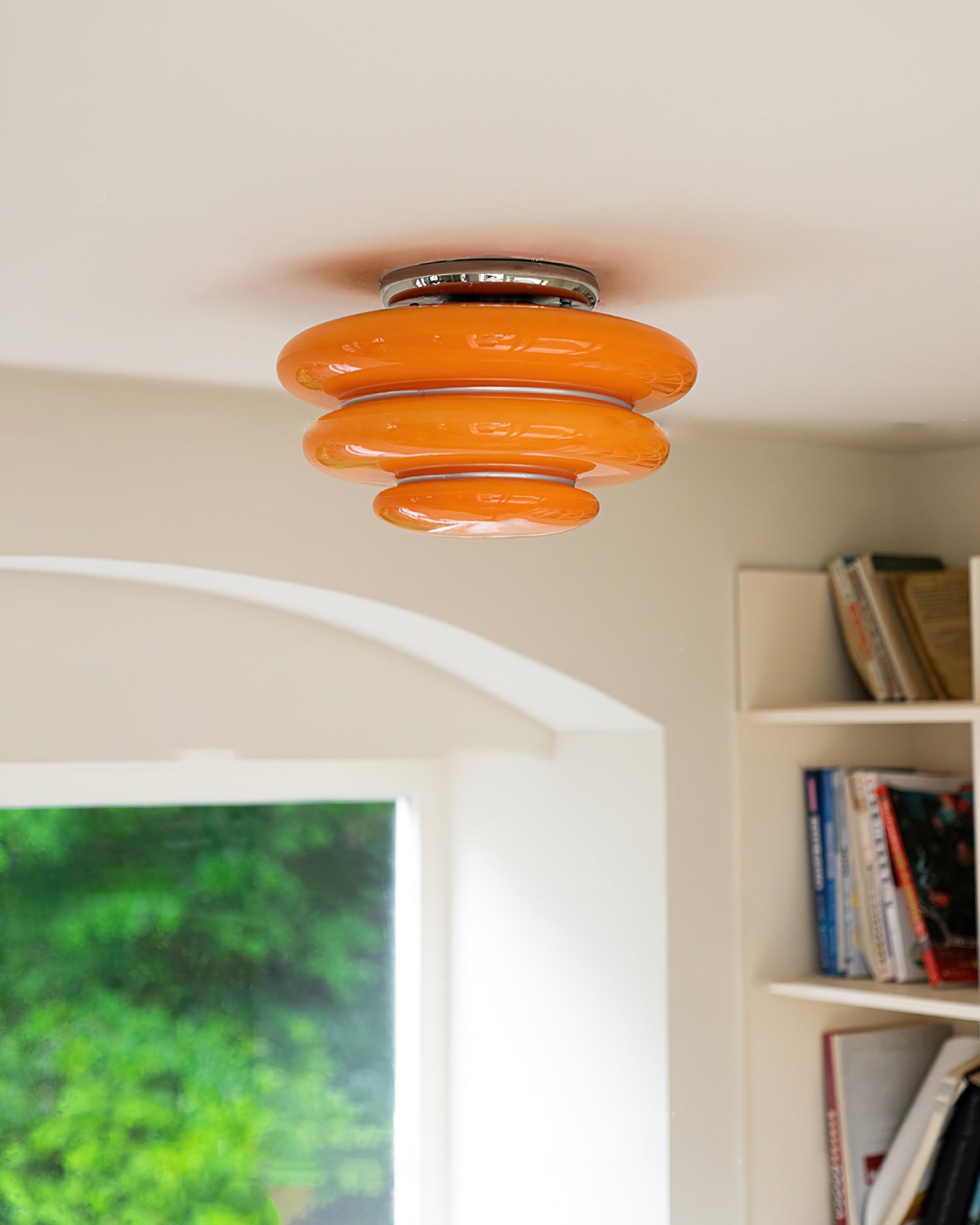 Gispen Orange Modern Glass Ceiling Light