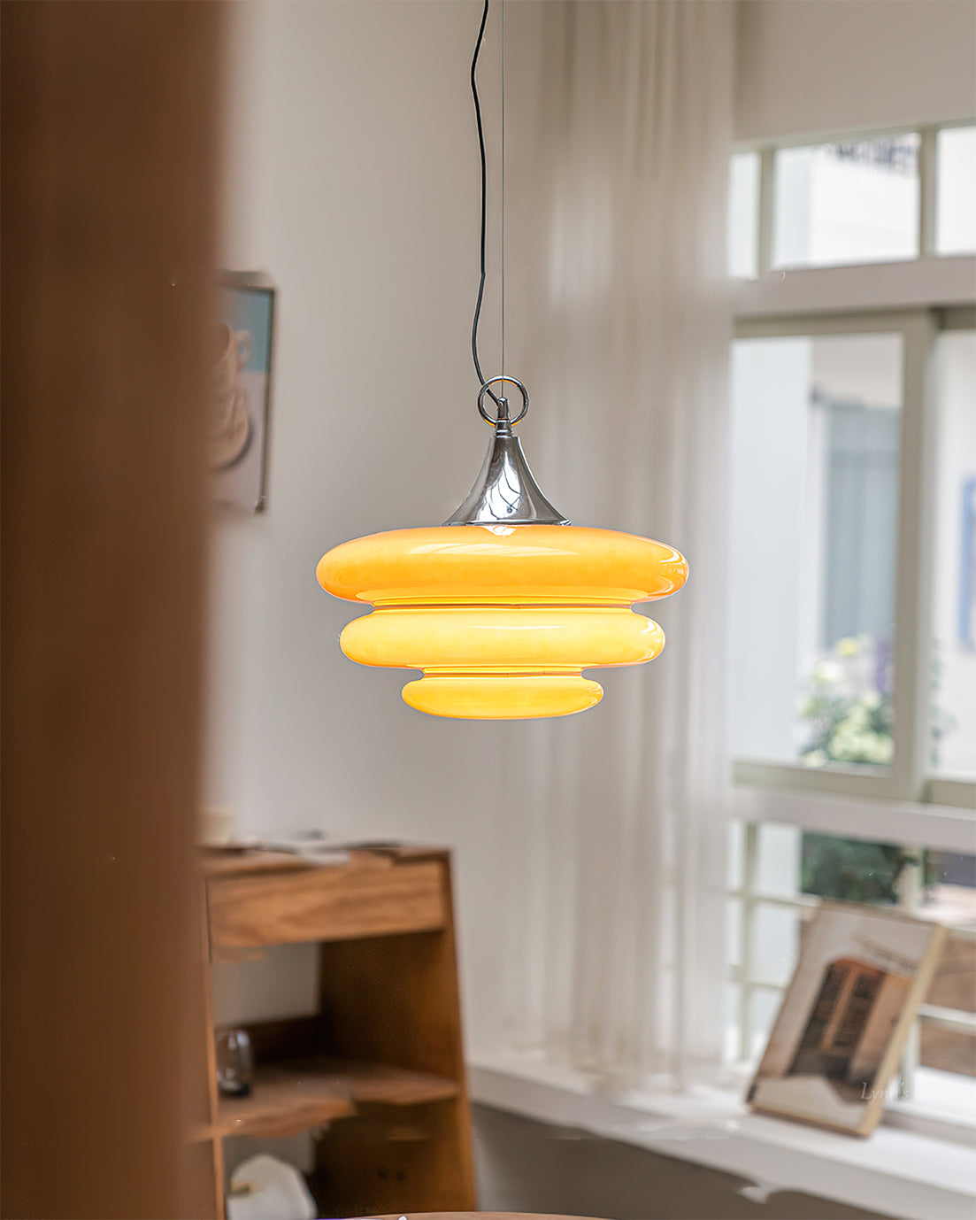 Gispen Orange Modern Glass Pendant Light