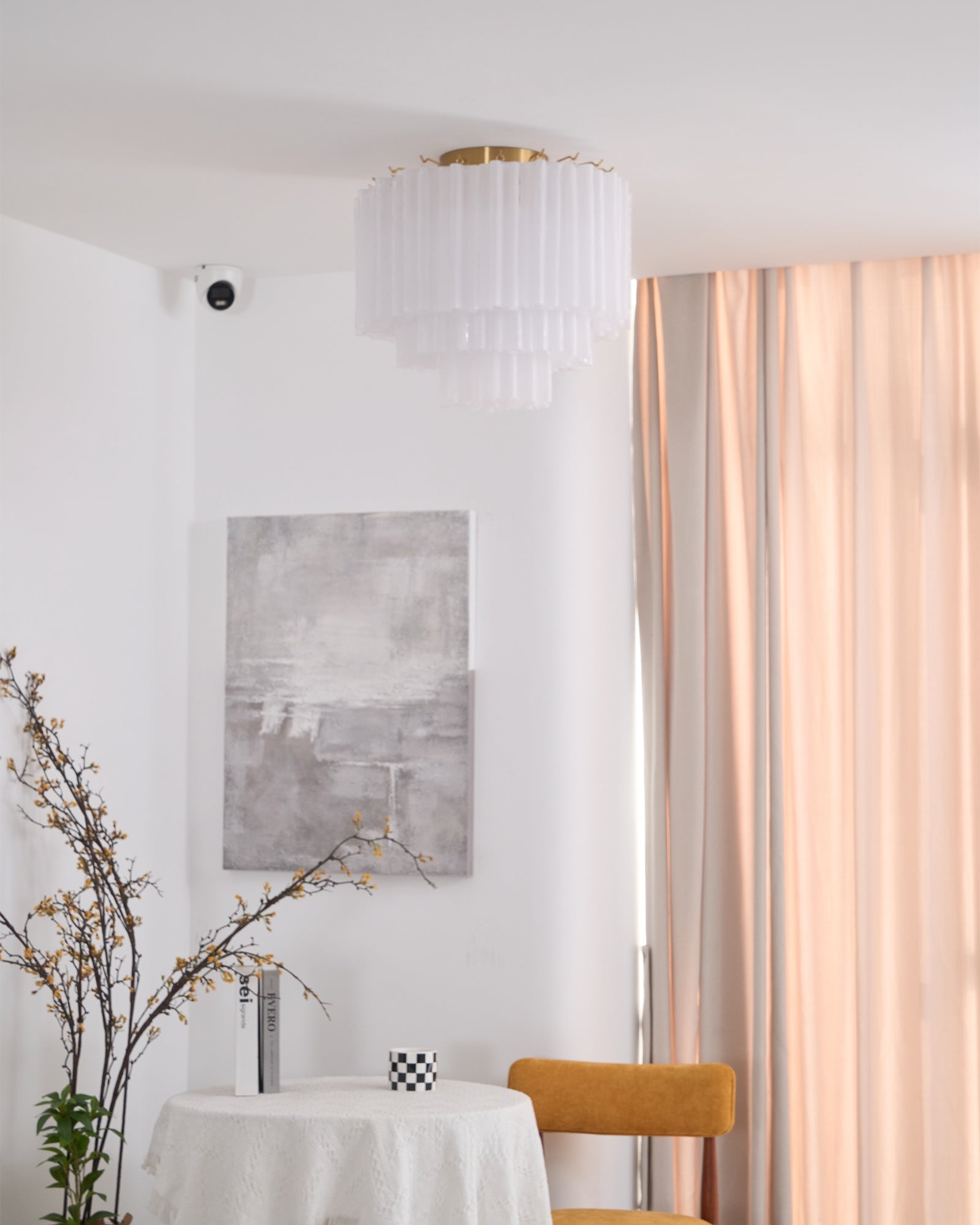 Aurora Ceiling Lamp White Murano Glass Layered Elegant Modern - Blowlighting