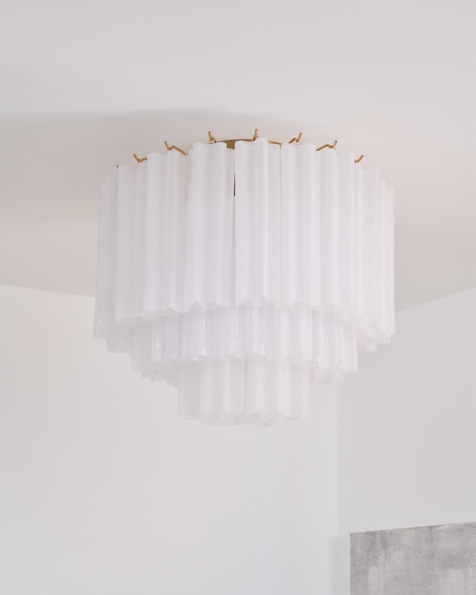 Aurora Ceiling Lamp White Murano Glass Layered Elegant Modern - Blowlighting