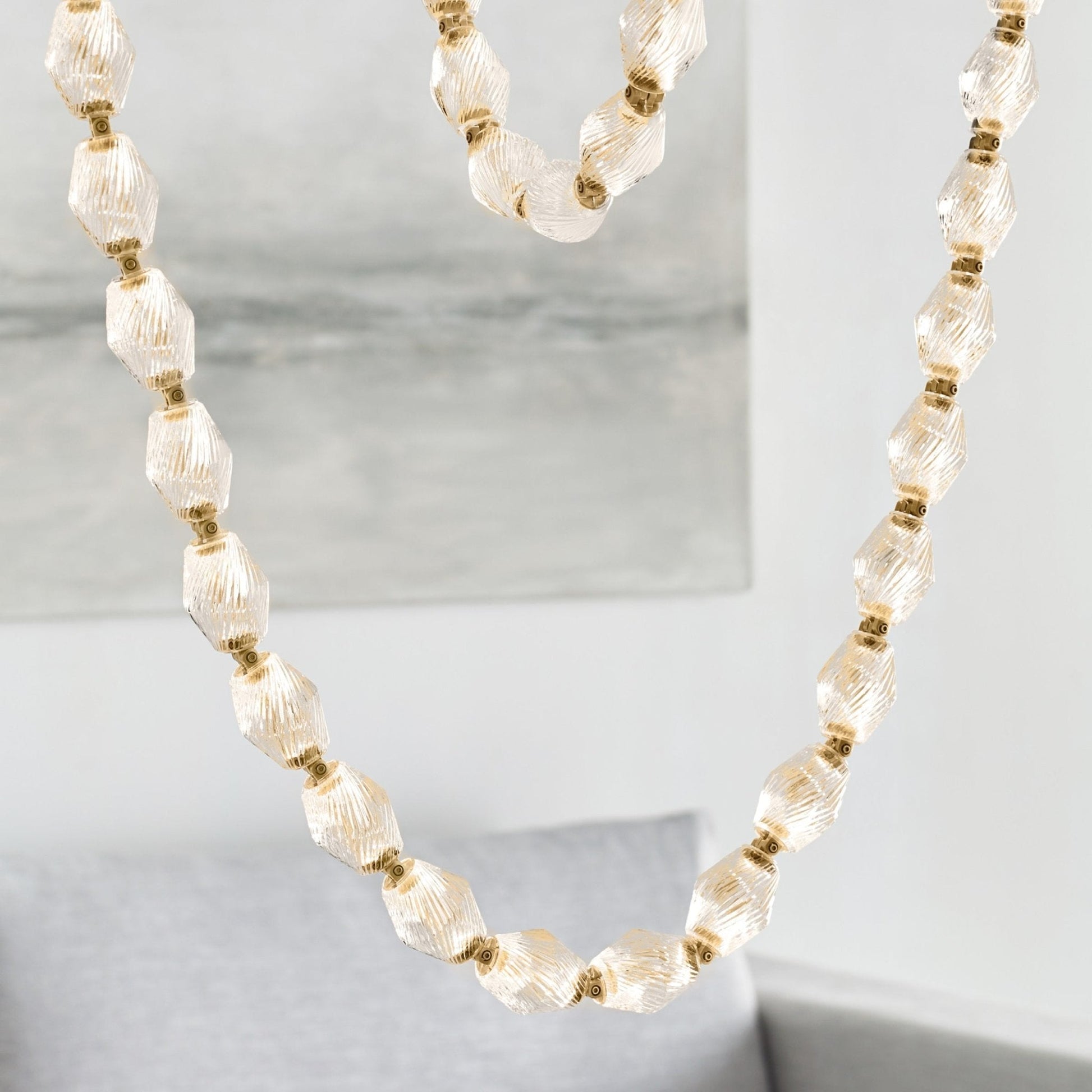 Pearlene Beaded Metal Chandelier - Blowlighting