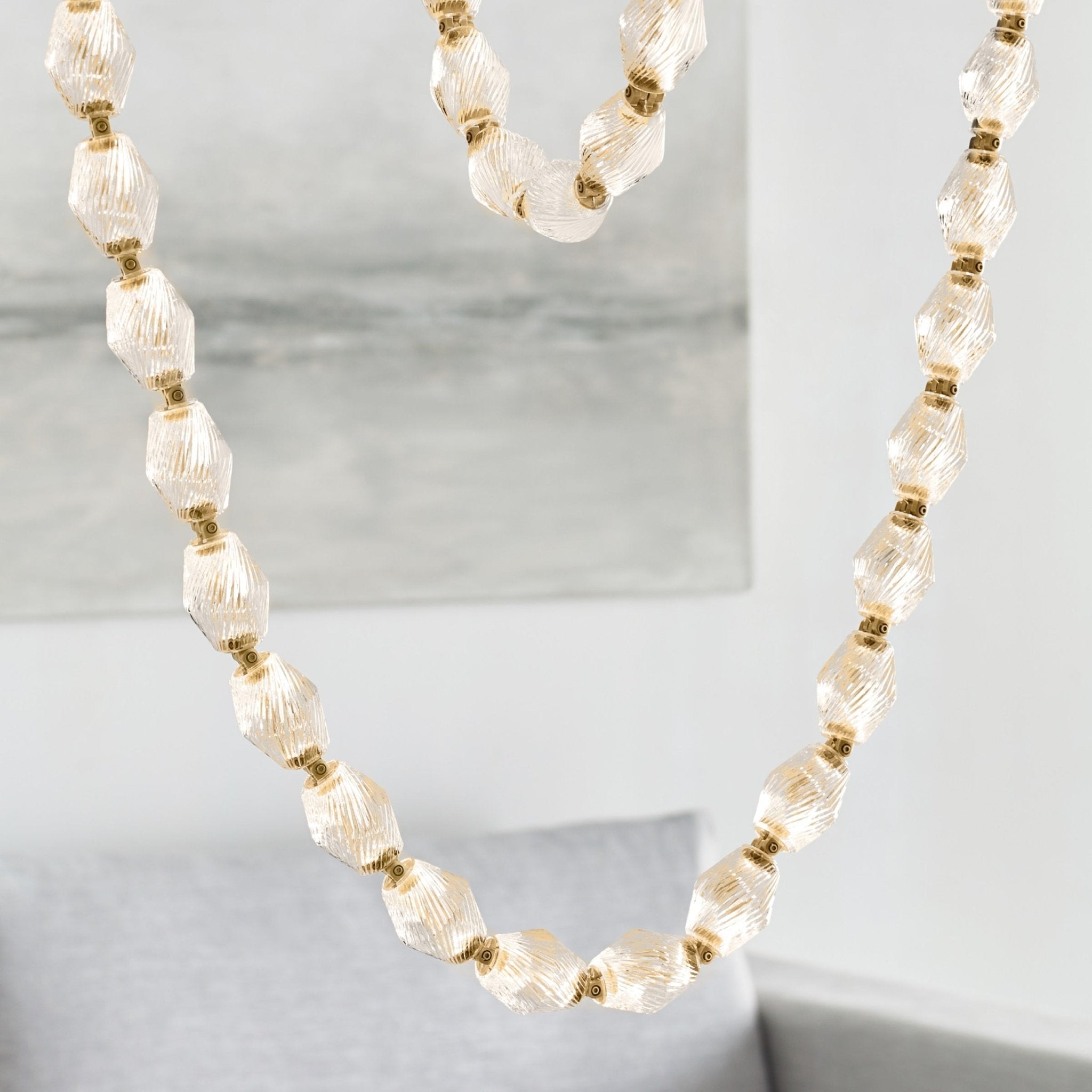 Pearlene Beaded Metal Chandelier - Blowlighting