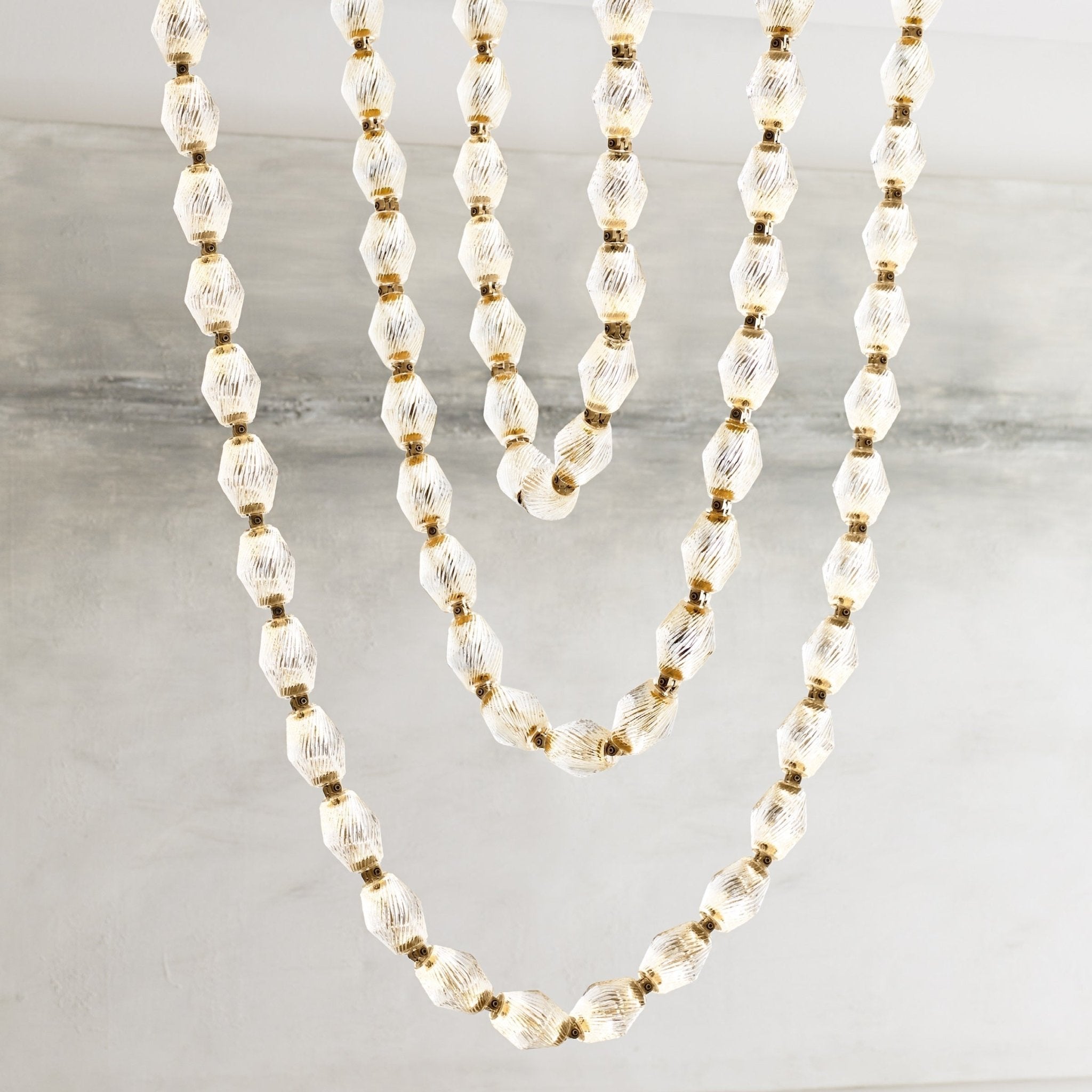 Pearlene Beaded Metal Chandelier - Blowlighting