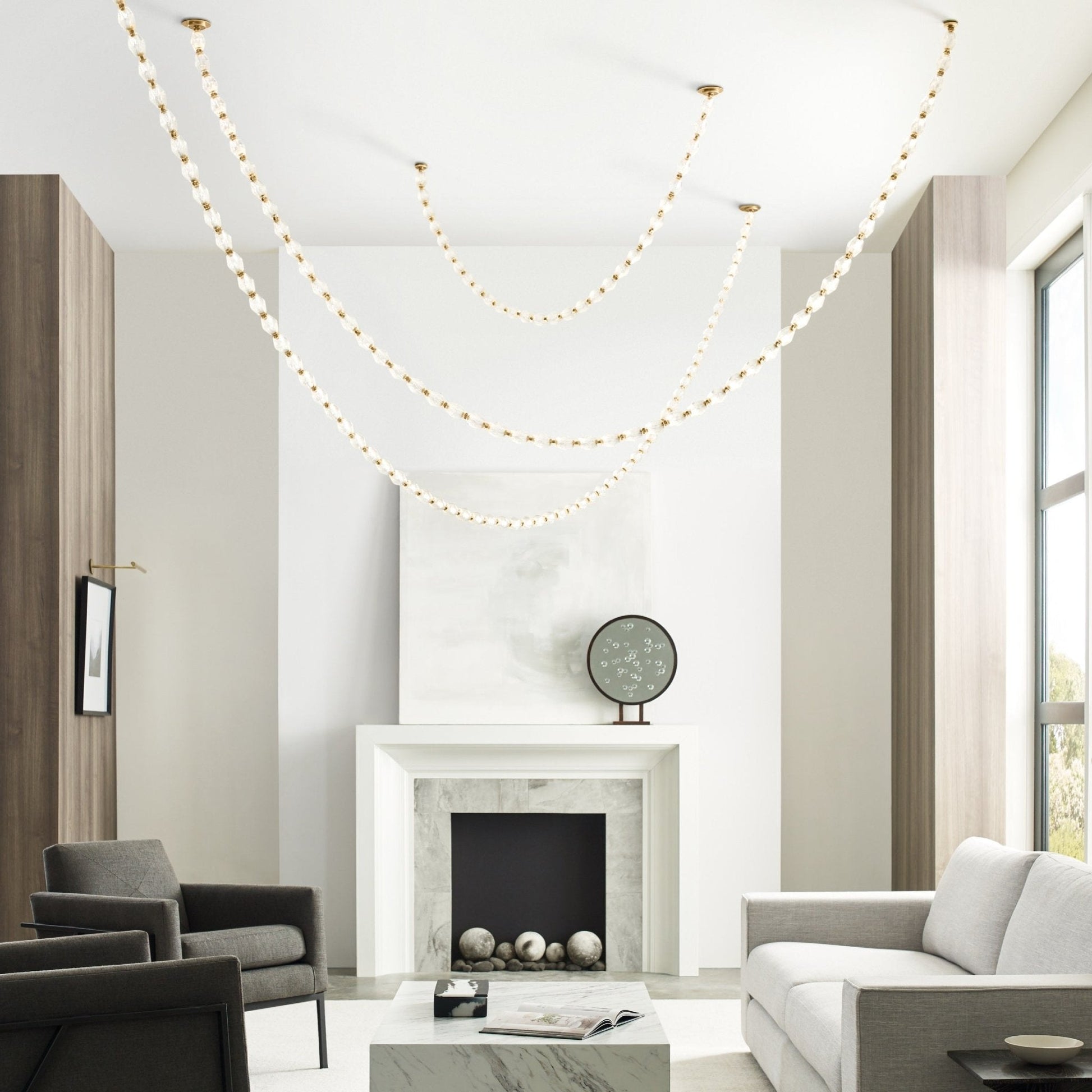 Pearlene Beaded Metal Chandelier - Blowlighting